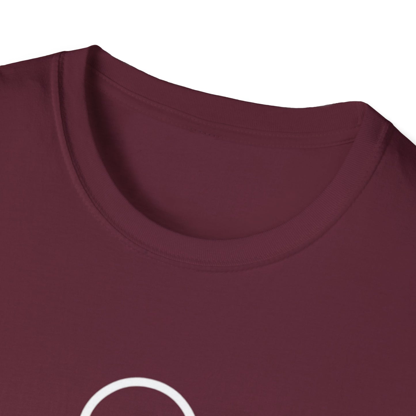 Unisex Softstyle T-Shirt - Eco-Friendly 100% Cotton Minimalist Graphic Tee displayed on a hanger, highlighting its comfort and style.