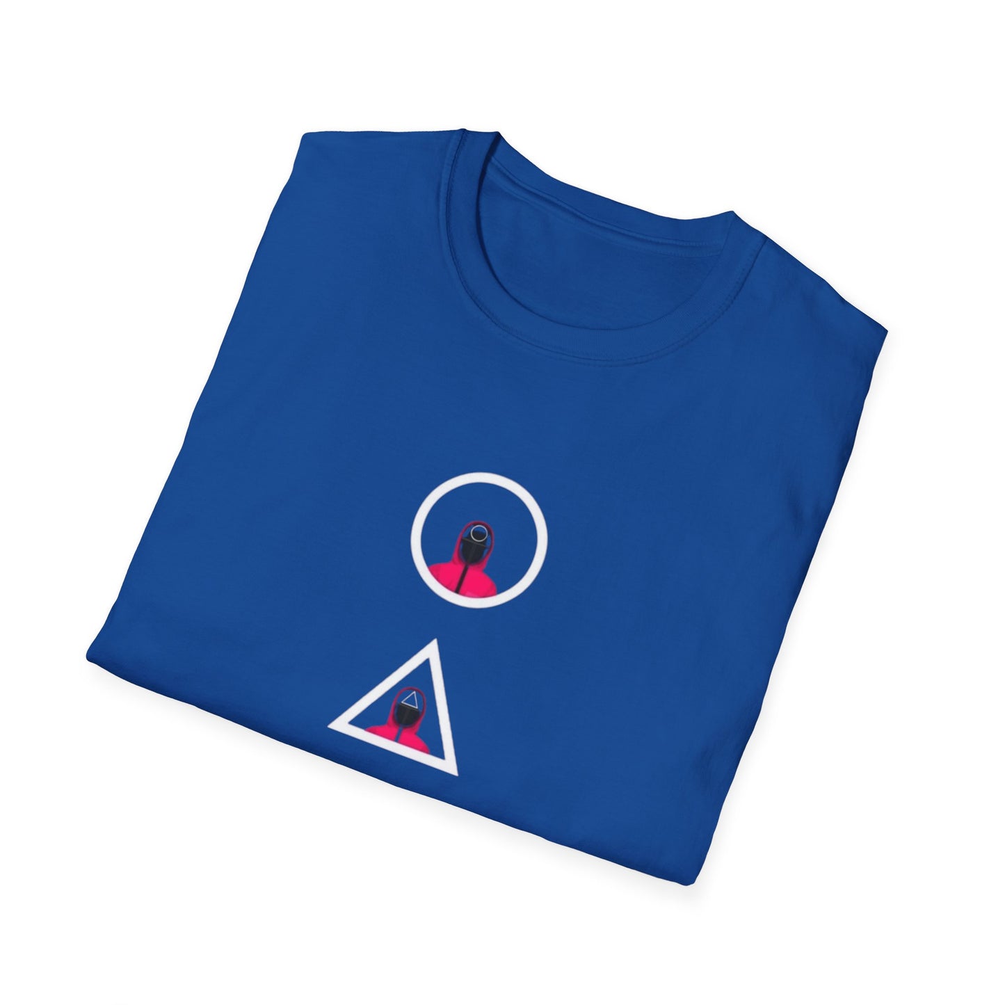 Close-up of Unisex Softstyle T-Shirt - Eco-Friendly 100% Cotton Minimalist Graphic Tee with artistic hand-drawn prints