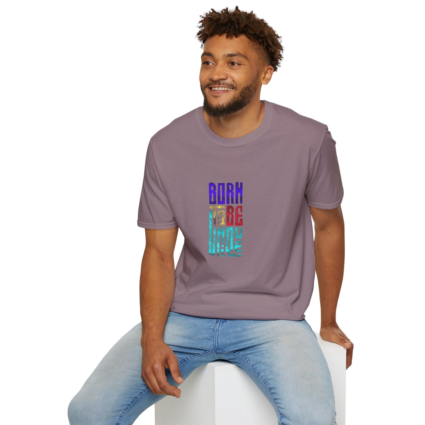 Born to Be Unique - Unisex Softstyle T-Shirt - Colorful Inspirational Tee