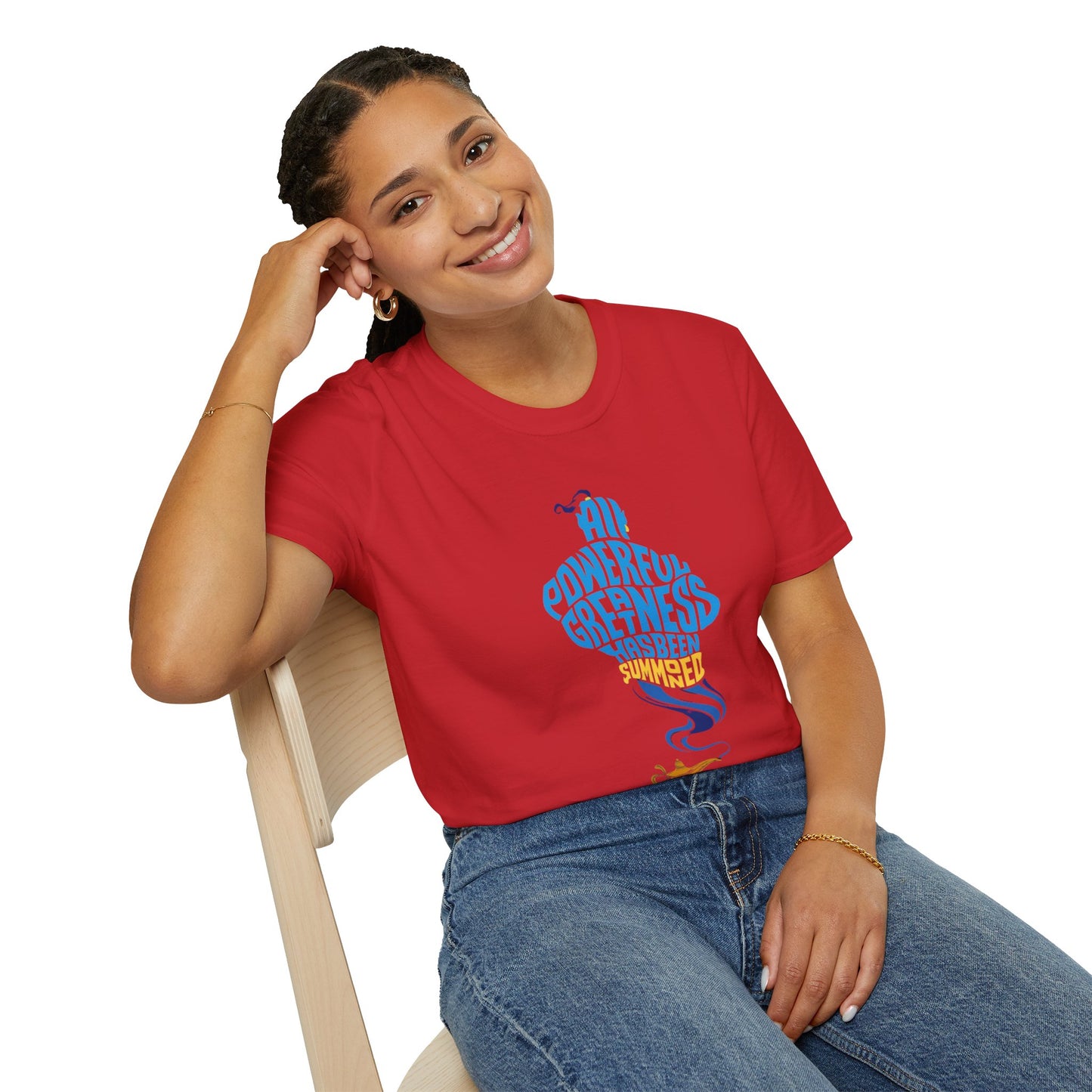 All Powerful Greatness Genie in a Bottle - Unisex Softstyle T-Shirt Art