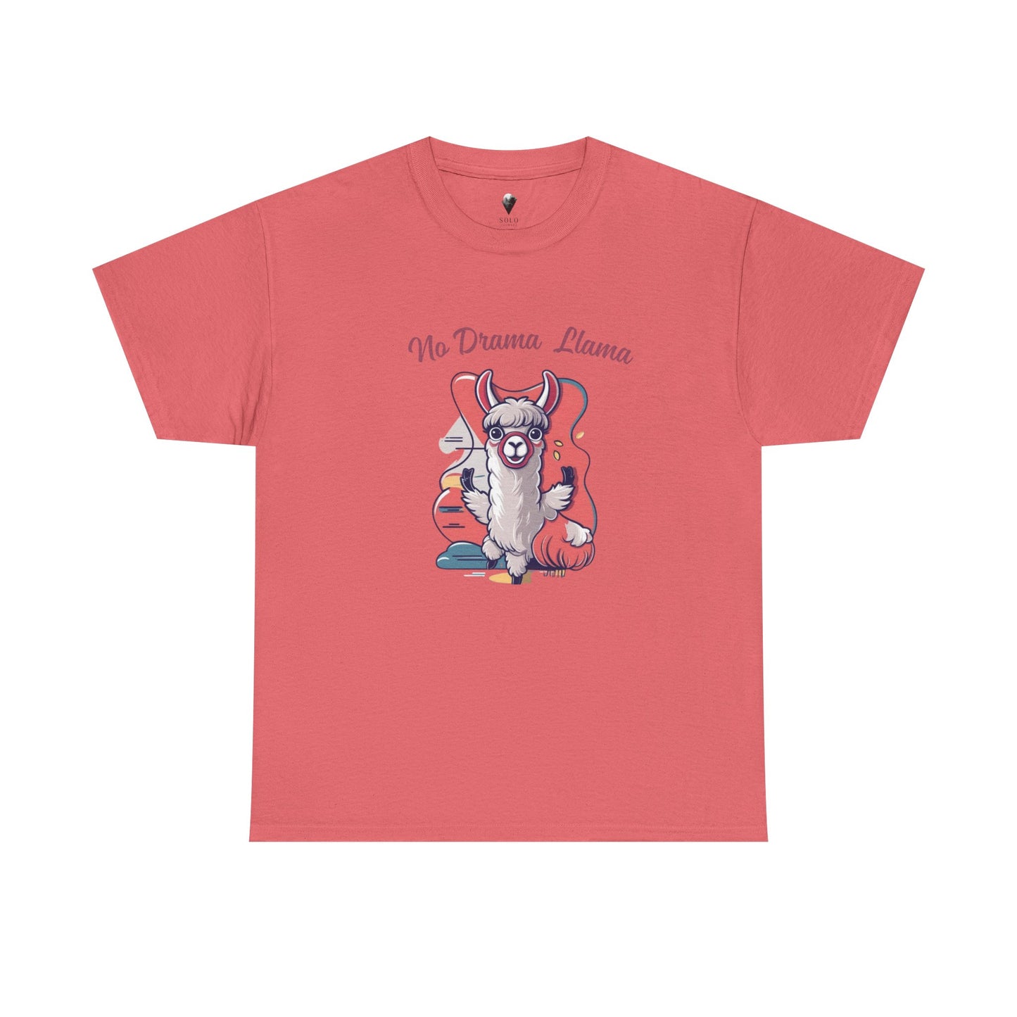 No Drama Llama Unisex Heavy Cotton Tee - Fun Graphic Tee for Casual Wear