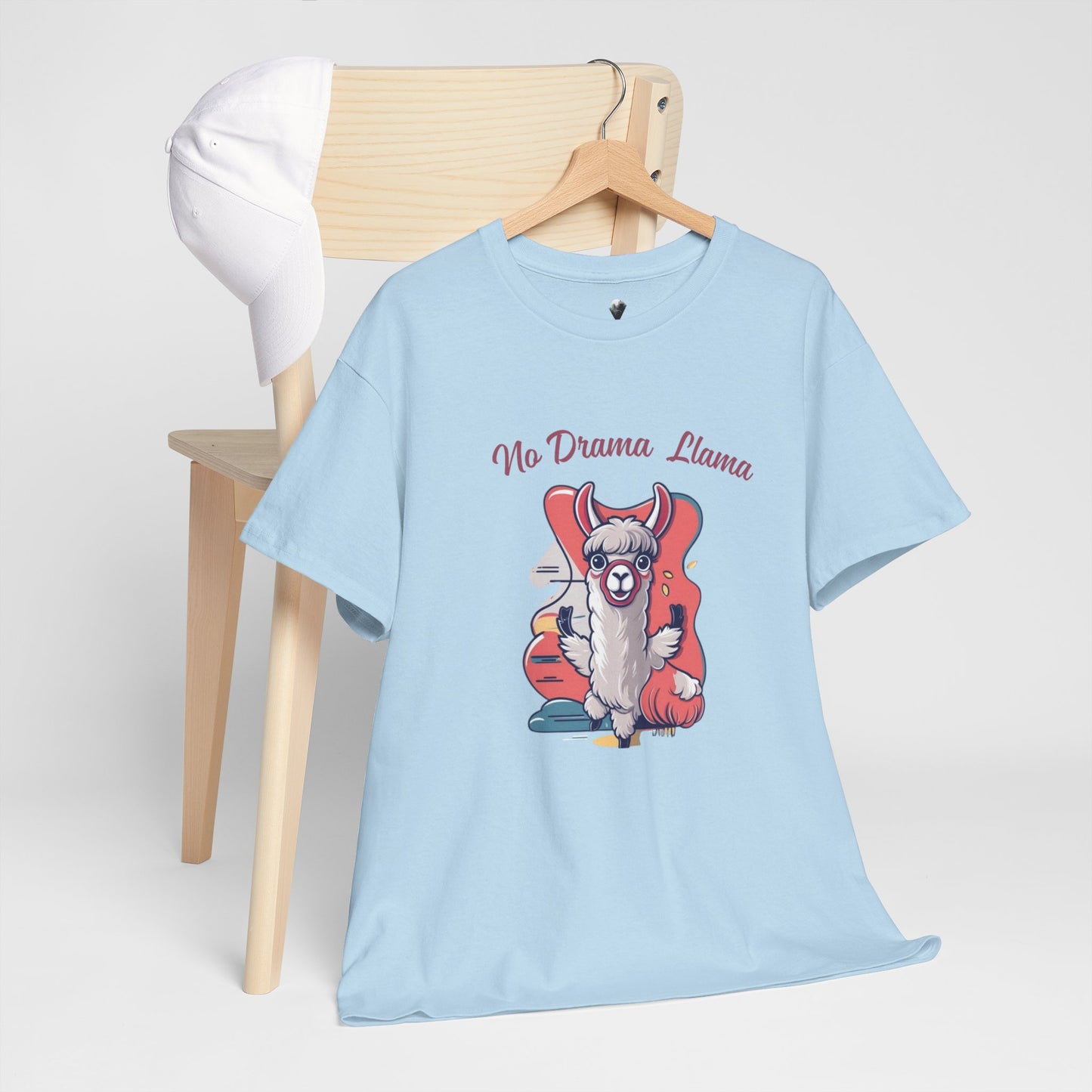 No Drama Llama Unisex Heavy Cotton Tee - Fun Graphic Tee for Casual Wear