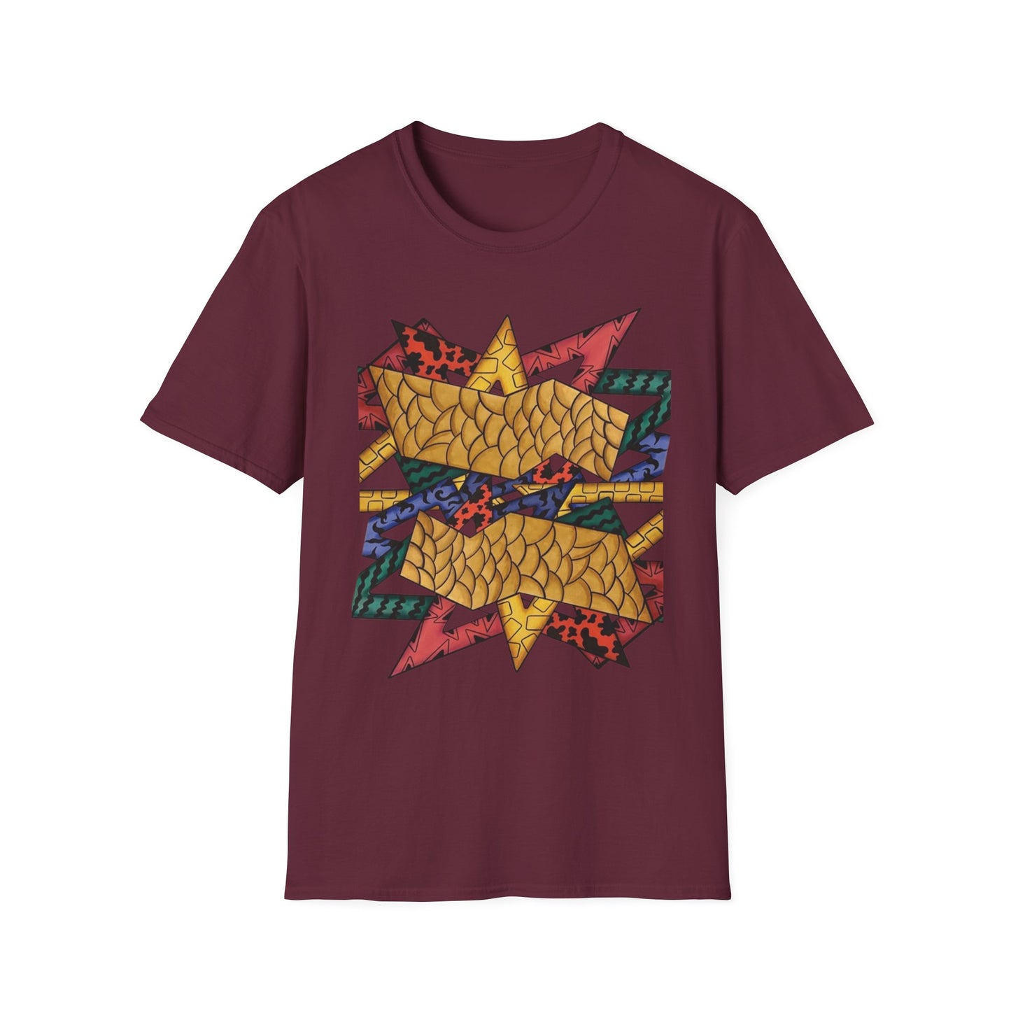 Abstract Art Unisex Softstyle T-Shirt - Colorful Graphic Tee for Creative Souls By @Almatar.art