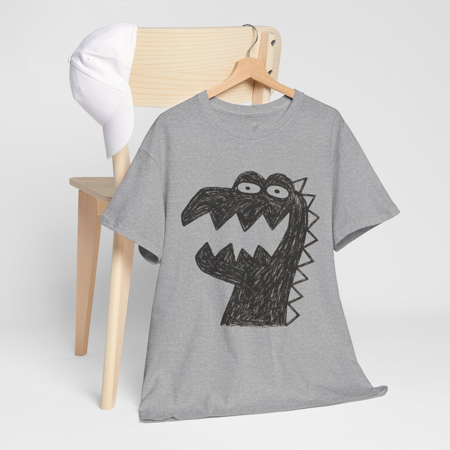Dinosaur Graphic Tee, Unisex Cotton Shirt, Fun Casual Wear, Cute Monster Top, Gift for Kids and Teens, Birthday Celebration
