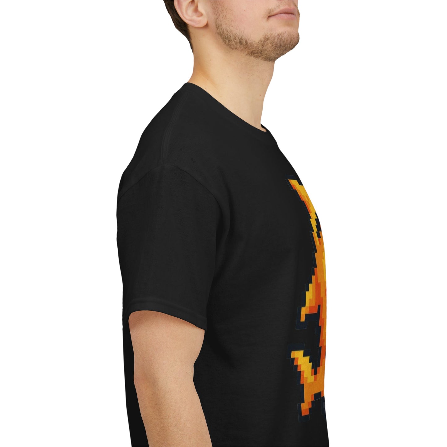 Retro Pixel Baby Shark Unisex Heavy Cotton Tee, Fun Graphic Tee, Gamer Shirt, Gift for Shark Lovers, Summer Casual Wear, Retro T-Shirt