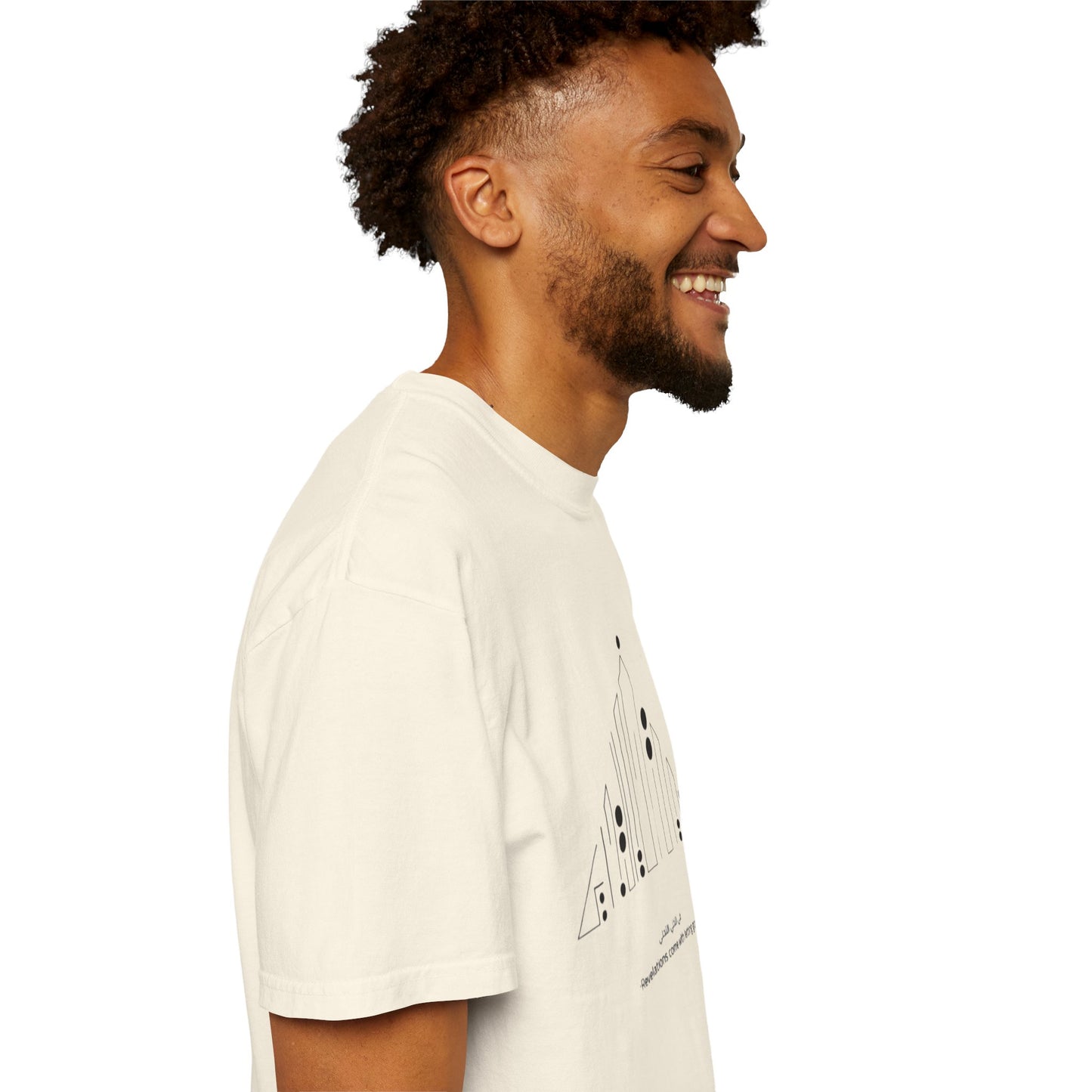 Vintage Aesthetic Oversized Boho T-Shirt displayed on a rustic wooden background, showcasing its eco-friendly 100% organic cotton fabric.