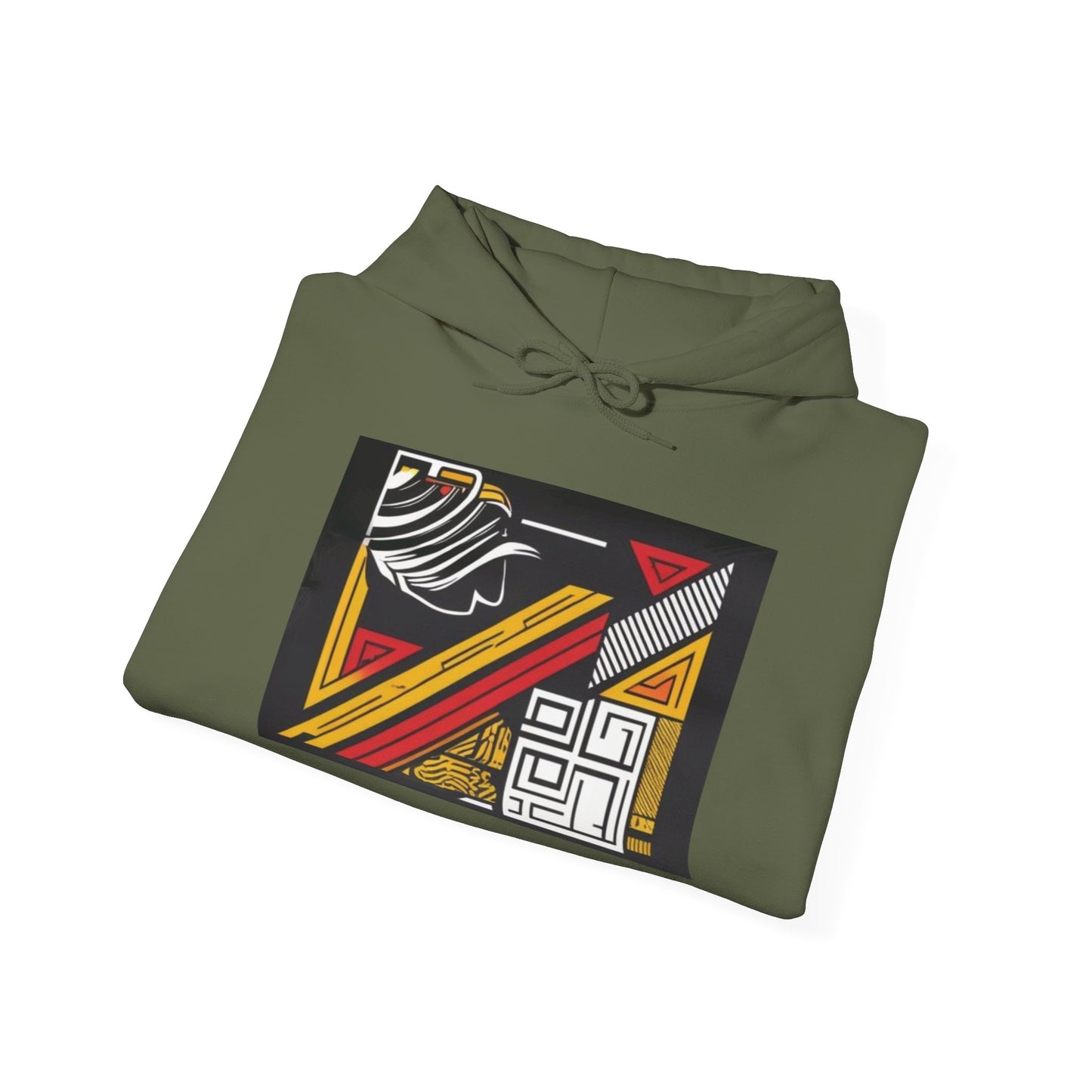 Close-up of the graphic design on the Vintage Aesthetic Oversized Boho Hoodie - Eco-Friendly Organic Cotton Pullover, showcasing its artistic detail.