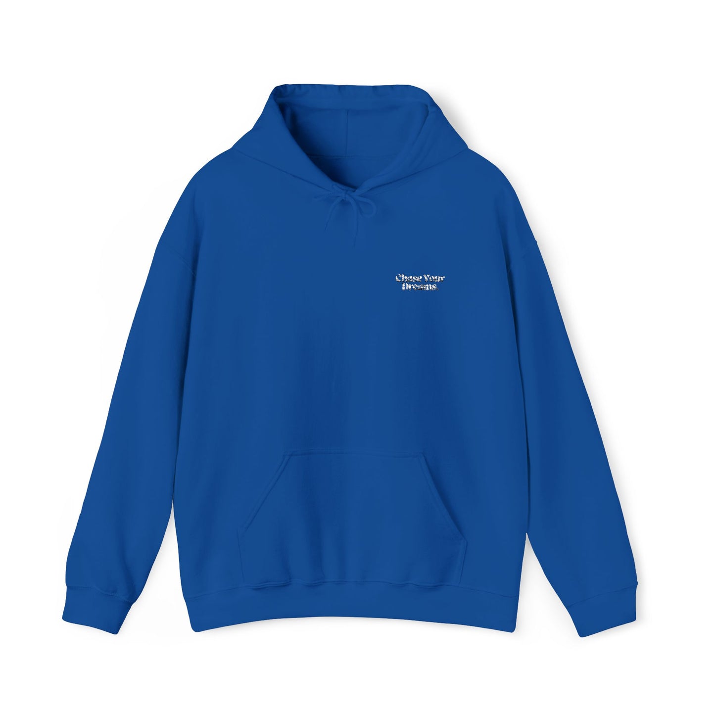 Close-up view of the Chase Your Dreams Vintage Aesthetic Oversized Hoodie, showcasing the soft, breathable organic cotton fabric and vibrant vintage design.