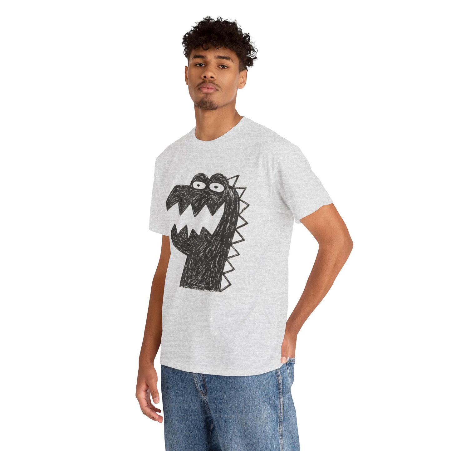 Dinosaur Graphic Tee, Unisex Cotton Shirt, Fun Casual Wear, Cute Monster Top, Gift for Kids and Teens, Birthday Celebration