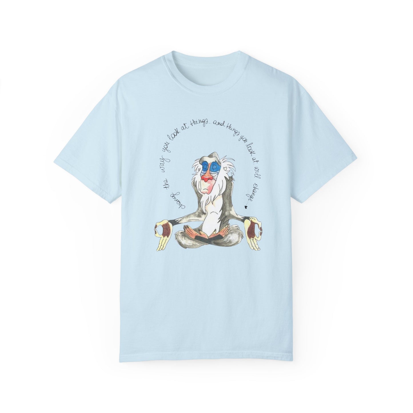 Fashionable layering of the Monkey Legend Graphic Art Oversized Boho Pullover Tee with denim jeans for a trendy look.
