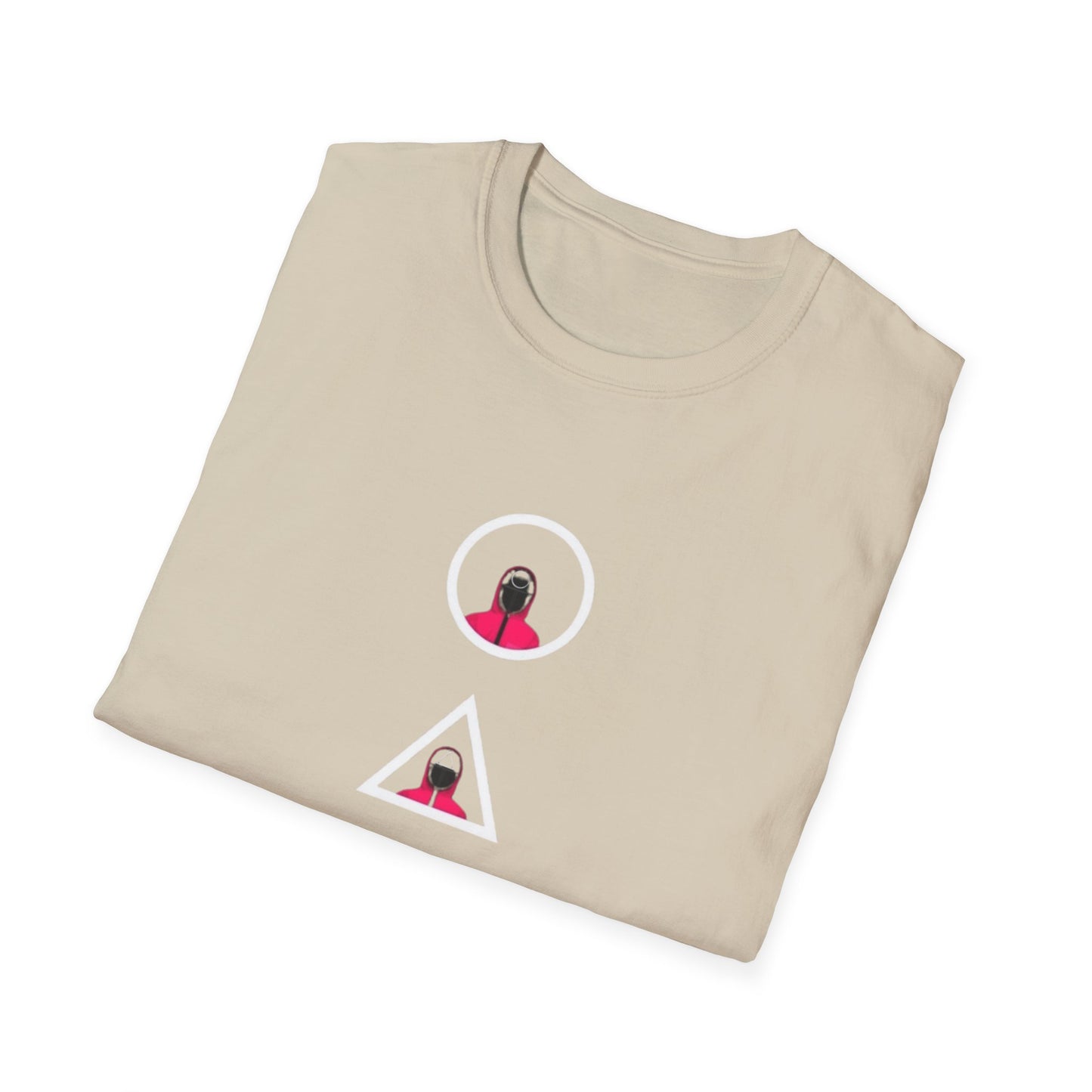 Unisex Softstyle T-Shirt in eco-friendly 100% cotton, showcasing a minimalist graphic design perfect for casual wear.