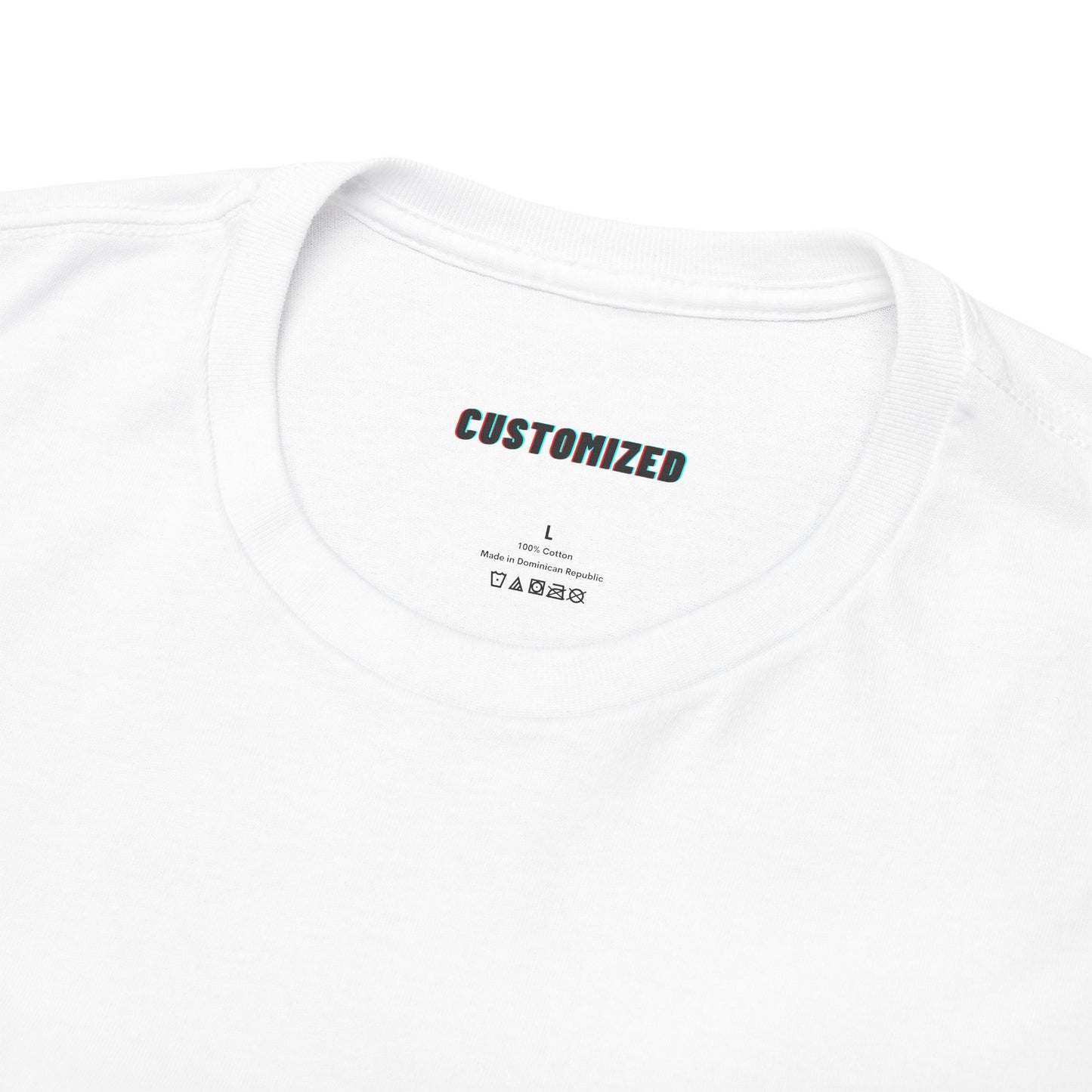 A stylish arrangement of the Personalized Unisex Heavy Cotton Tee against a minimalist background, perfect for promoting eco-friendly fashion.