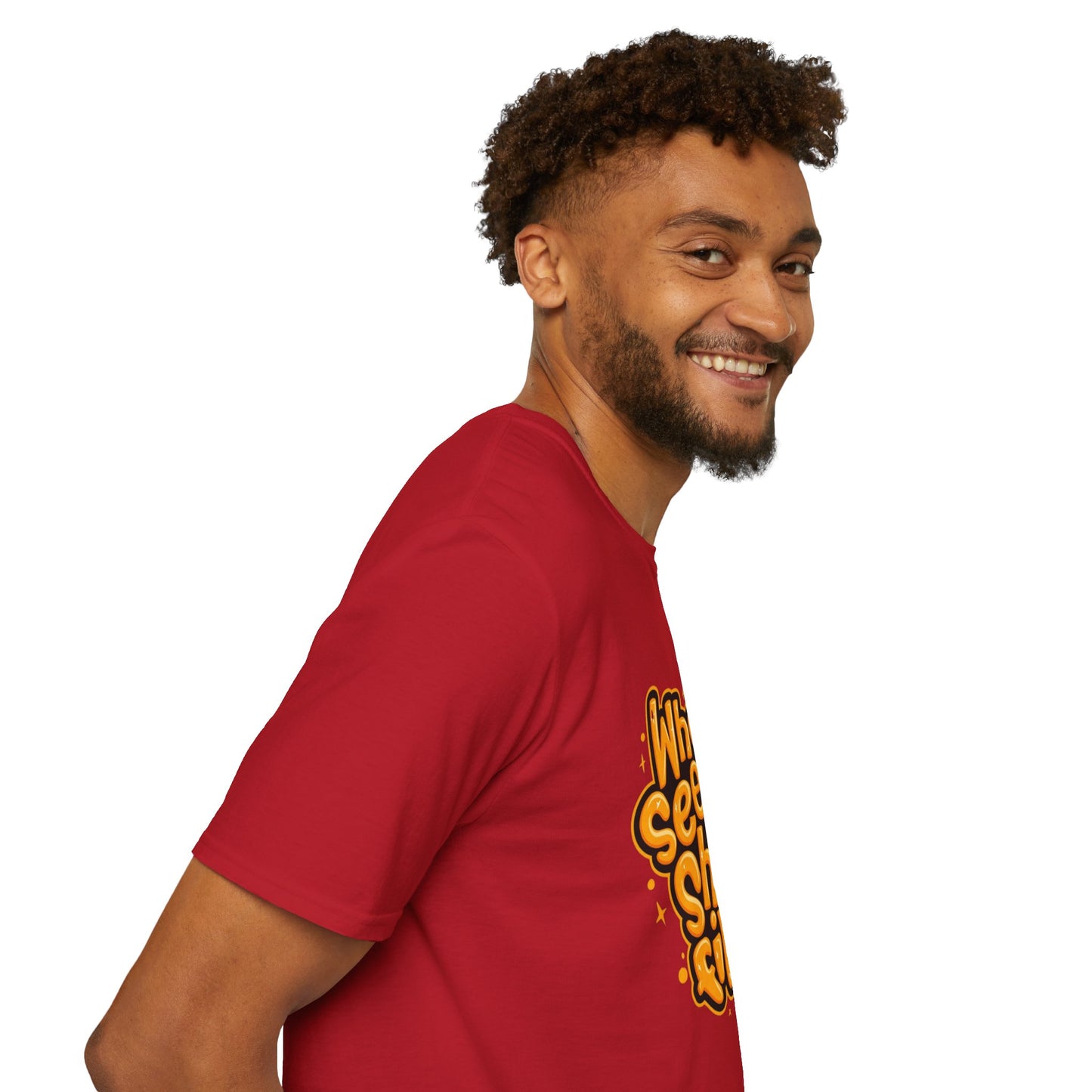 Stack of Unisex Organic Cotton Softstyle T-Shirts in different colors, emphasizing its eco-friendly fashion statement.