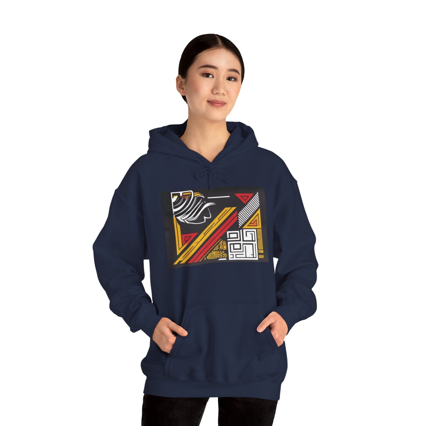 Model wearing the Vintage Aesthetic Oversized Boho Hoodie, styled with jeans for a trendy, casual look.
