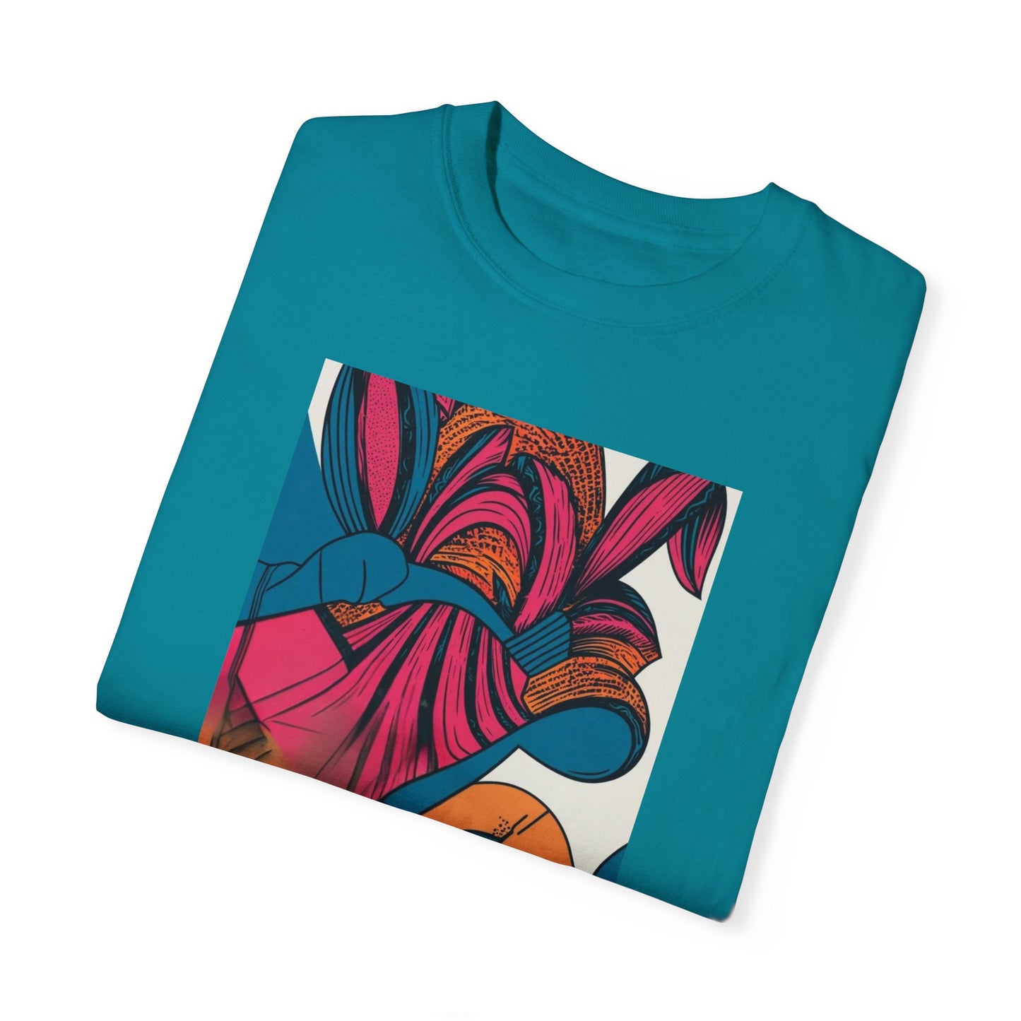 Berry Masterpiece Oversized Boho T-Shirt 09 - Eco-Friendly Organic Cotton Graphic Tee displayed on a model in a scenic outdoor setting.