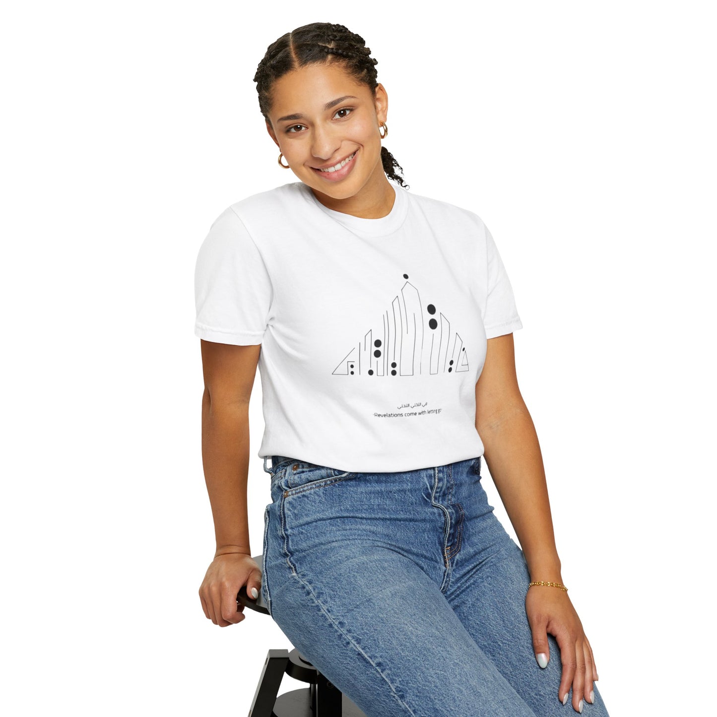 Vintage Aesthetic Oversized Boho T-Shirt in natural light, showcasing the eco-friendly 100% organic cotton fabric and relaxed fit.