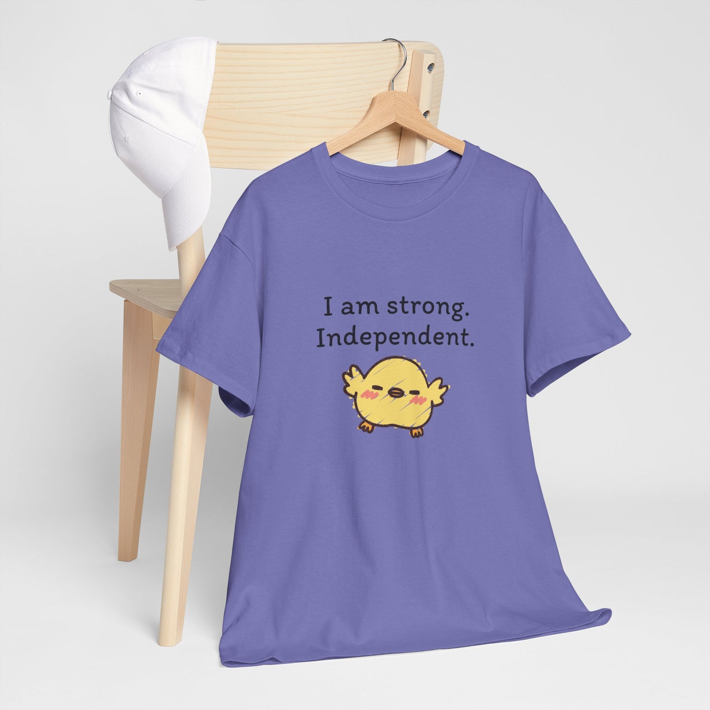 Empowering Chick Graphic Unisex Heavy Cotton Tee - "I am strong. Independent."