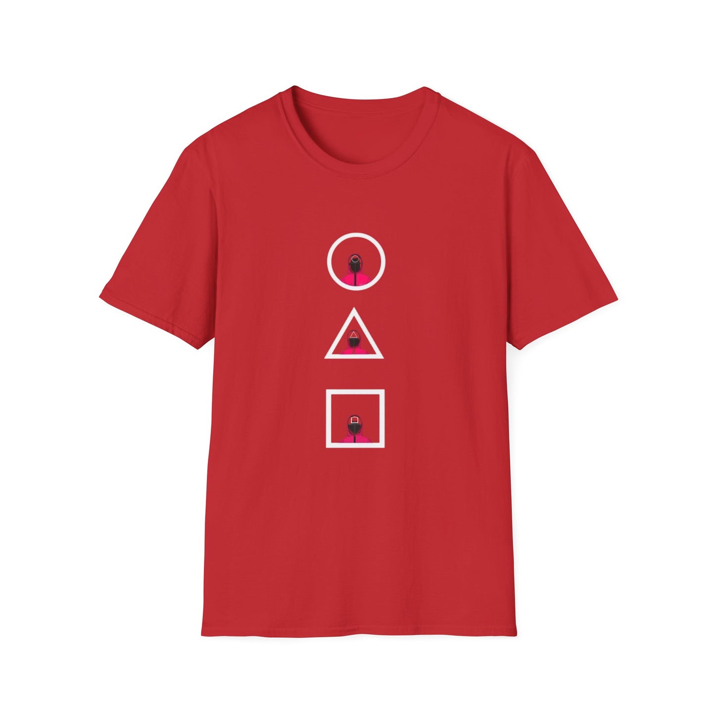 Unisex Softstyle T-Shirt - Eco-Friendly 100% Cotton Minimalist Graphic Tee in various colors laid flat on a textured surface.