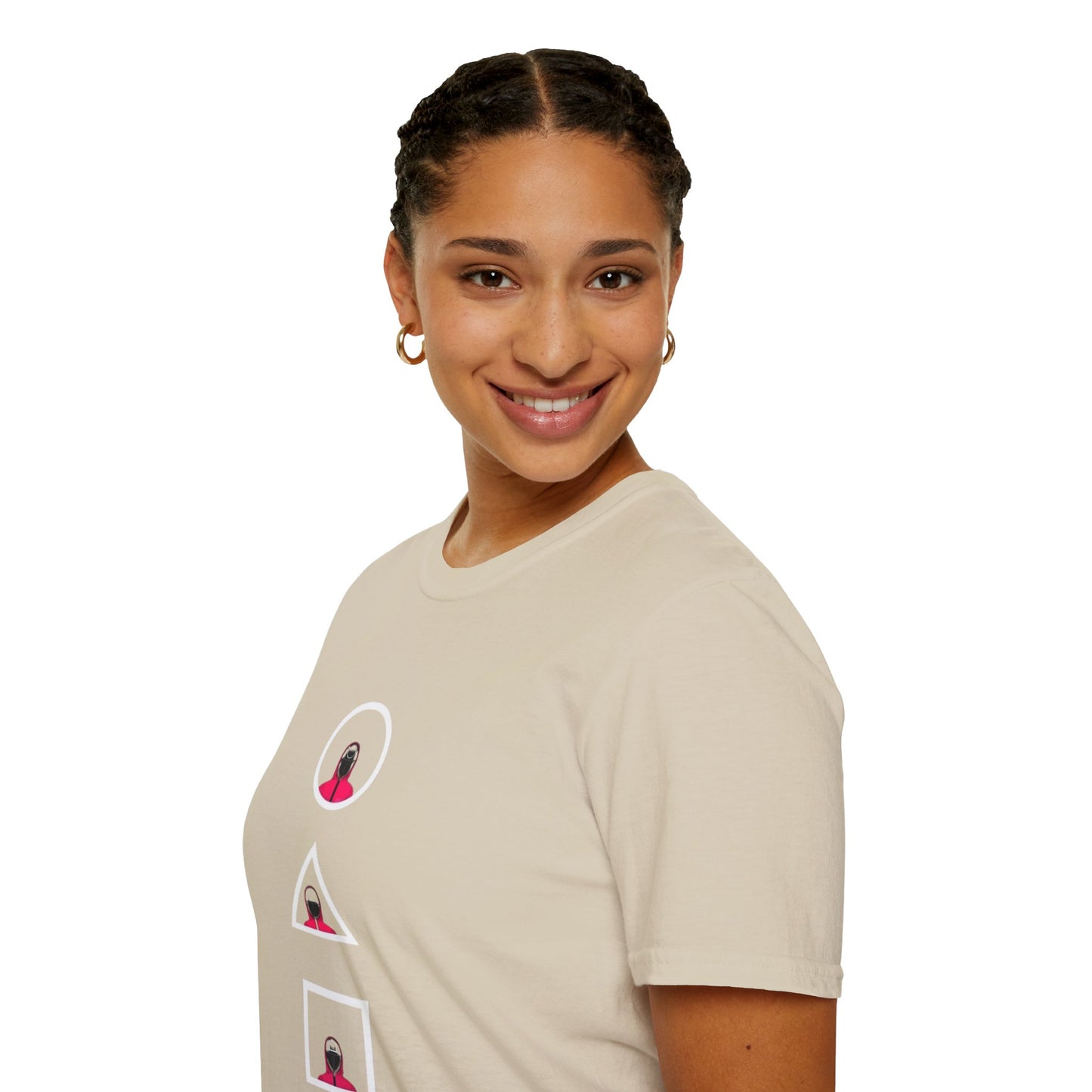 Close-up of the Eco-Friendly Unisex Softstyle T-Shirt, made of 100% ring-spun cotton, ideal for comfortable everyday fashion.
