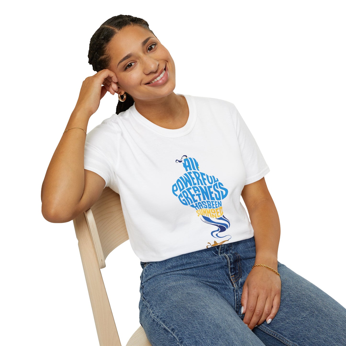 All Powerful Greatness Genie in a Bottle - Unisex Softstyle T-Shirt Art