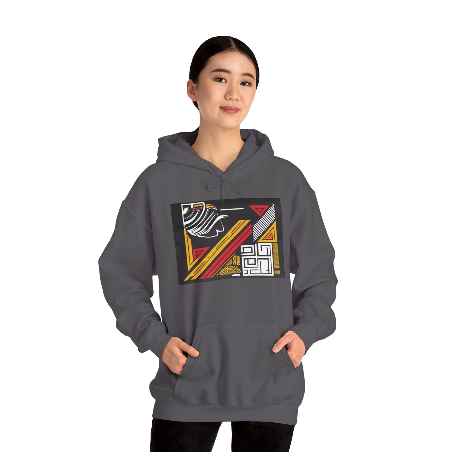 Vintage Aesthetic Oversized Boho Hoodie folded neatly, emphasizing its eco-friendly organic cotton material and oversized structure.