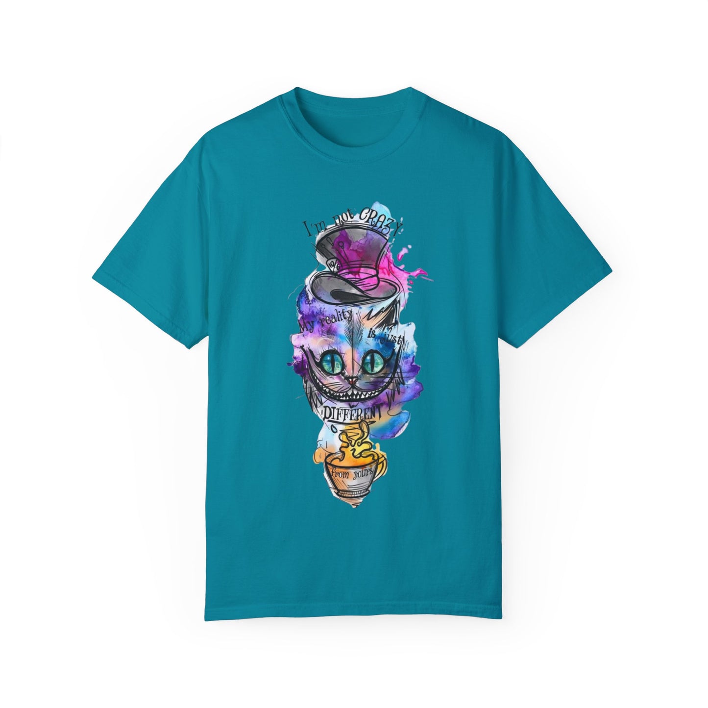Personalized Cat With A Hat Country Music Graphic T-Shirt displayed on a hanger, showcasing its eco-friendly organic cotton fabric.