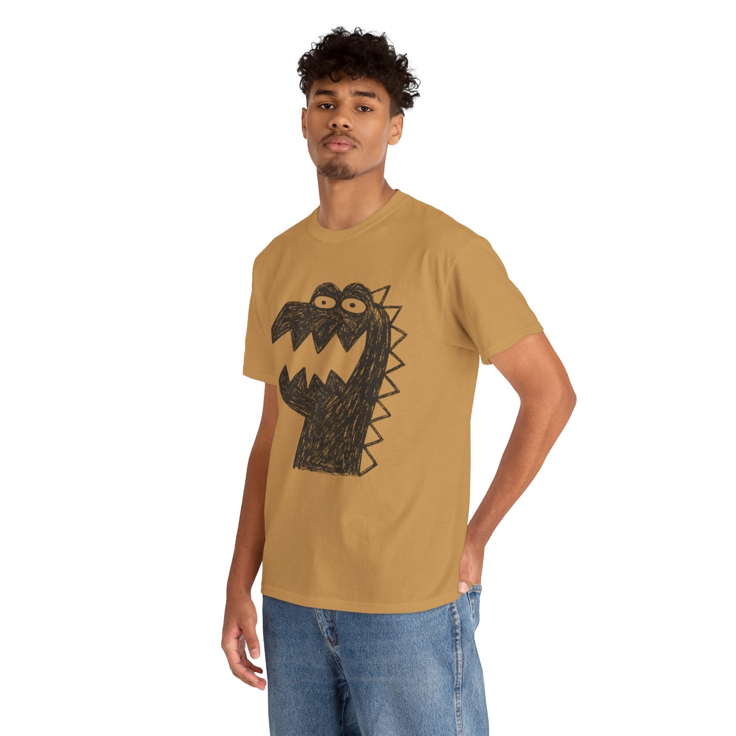 Dinosaur Graphic Tee, Unisex Cotton Shirt, Fun Casual Wear, Cute Monster Top, Gift for Kids and Teens, Birthday Celebration