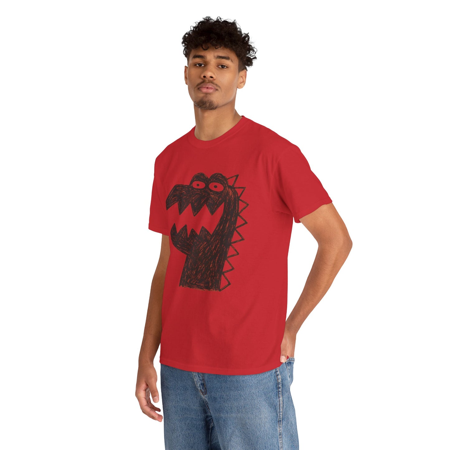 Dinosaur Graphic Tee, Unisex Cotton Shirt, Fun Casual Wear, Cute Monster Top, Gift for Kids and Teens, Birthday Celebration