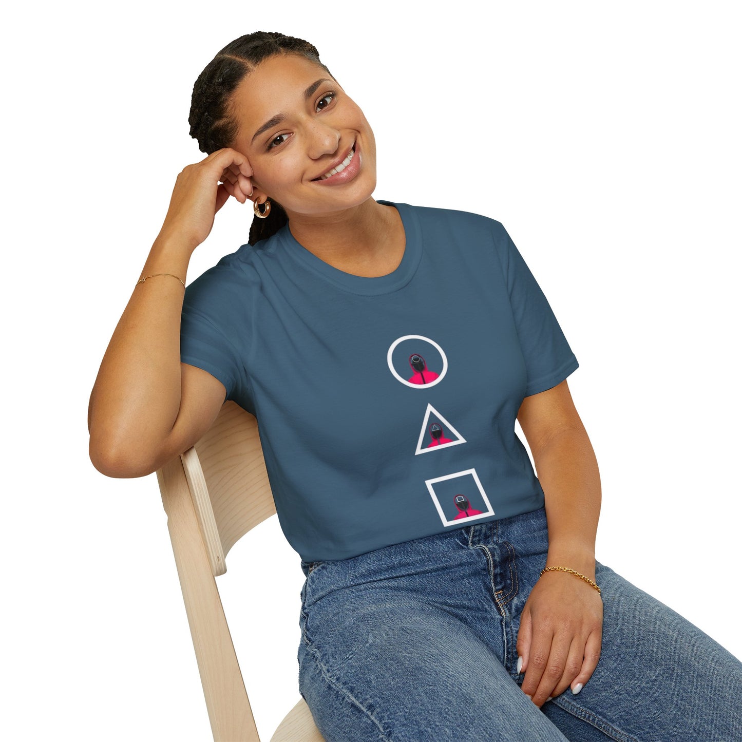 Unisex Softstyle T-Shirt - Eco-Friendly 100% Cotton Minimalist Graphic Tee, ideal for gym-to-street wear with unique graphic prints.