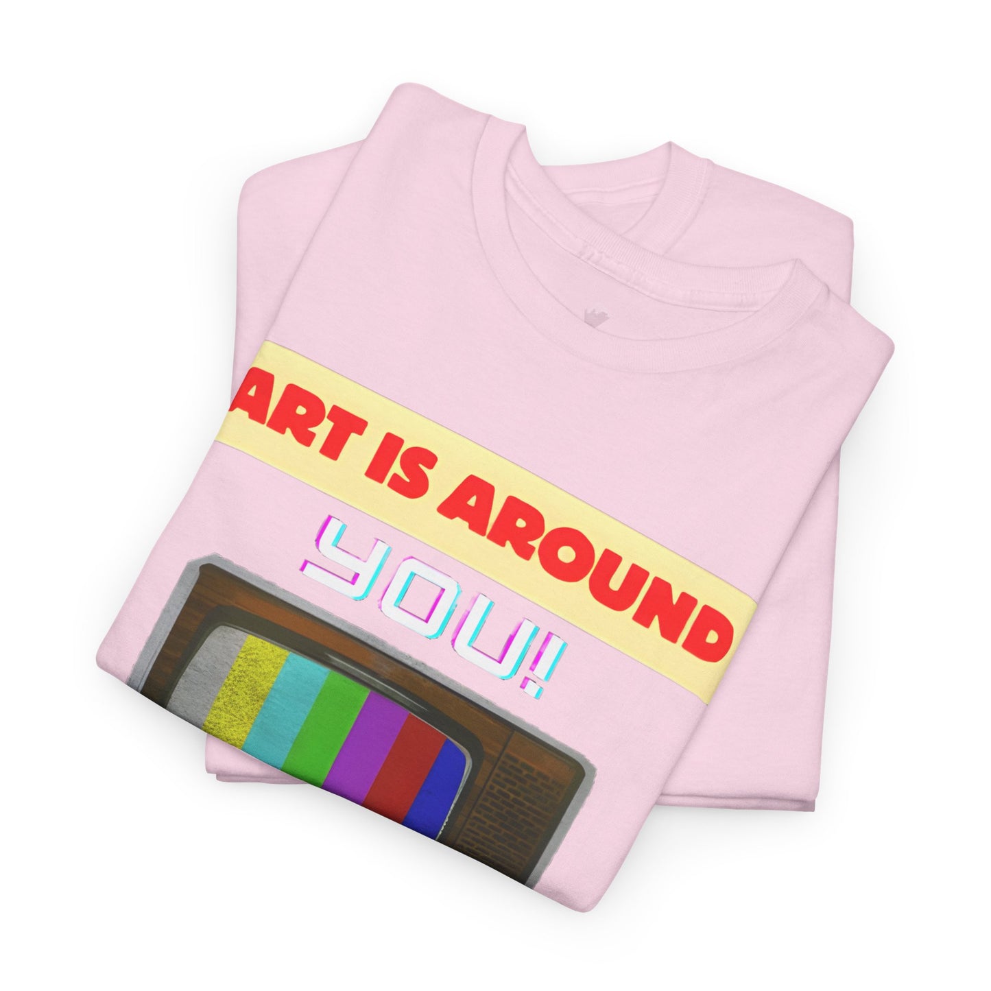 Retro Art Unisex Heavy Cotton Tee - Fun and Colorful Graphic T-Shirt for Art Lovers, Gift for Artists, Casual Wear, Art Inspired Apparel