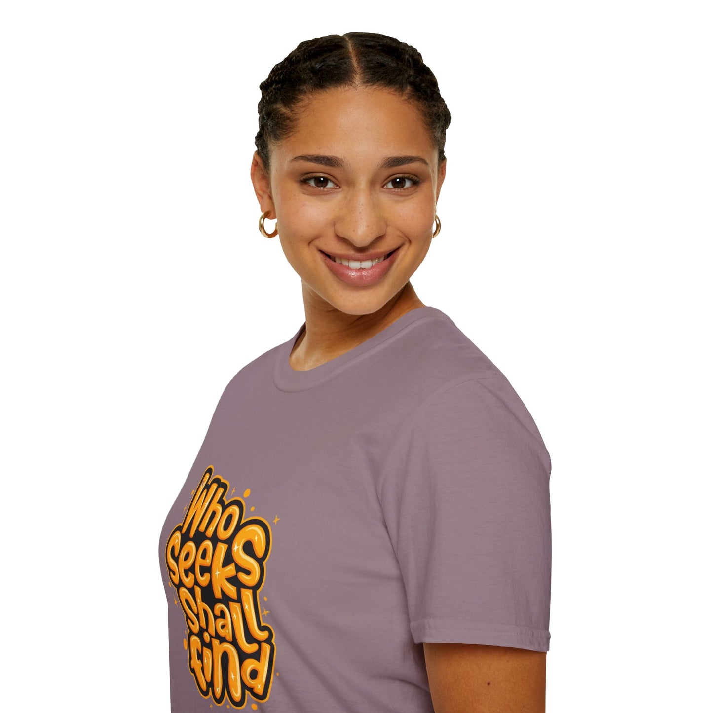 Unisex Organic Cotton Softstyle T-Shirt in blue color, showcasing its eco-friendly, comfortable and stylish design, perfect for casual wear.