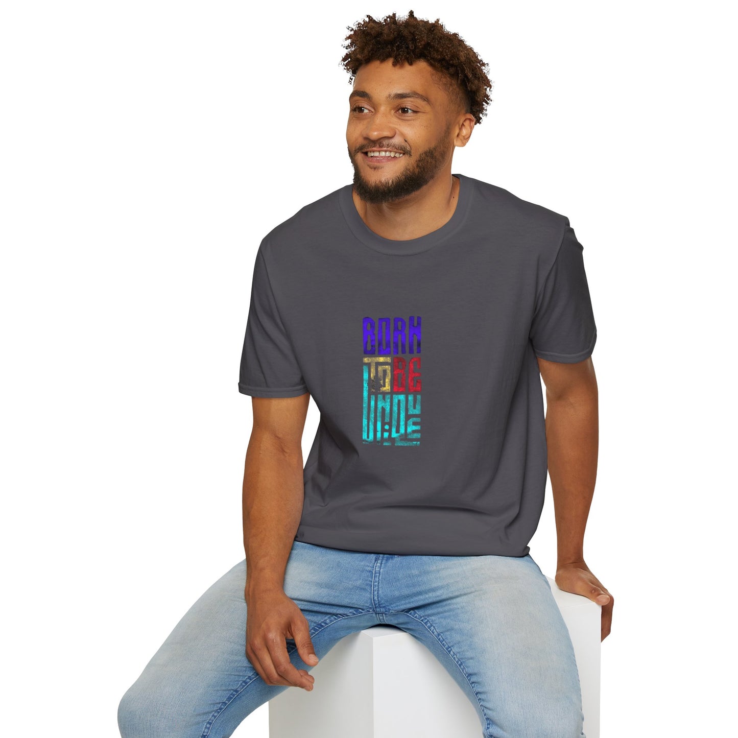 Born to Be Unique - Unisex Softstyle T-Shirt - Colorful Inspirational Tee