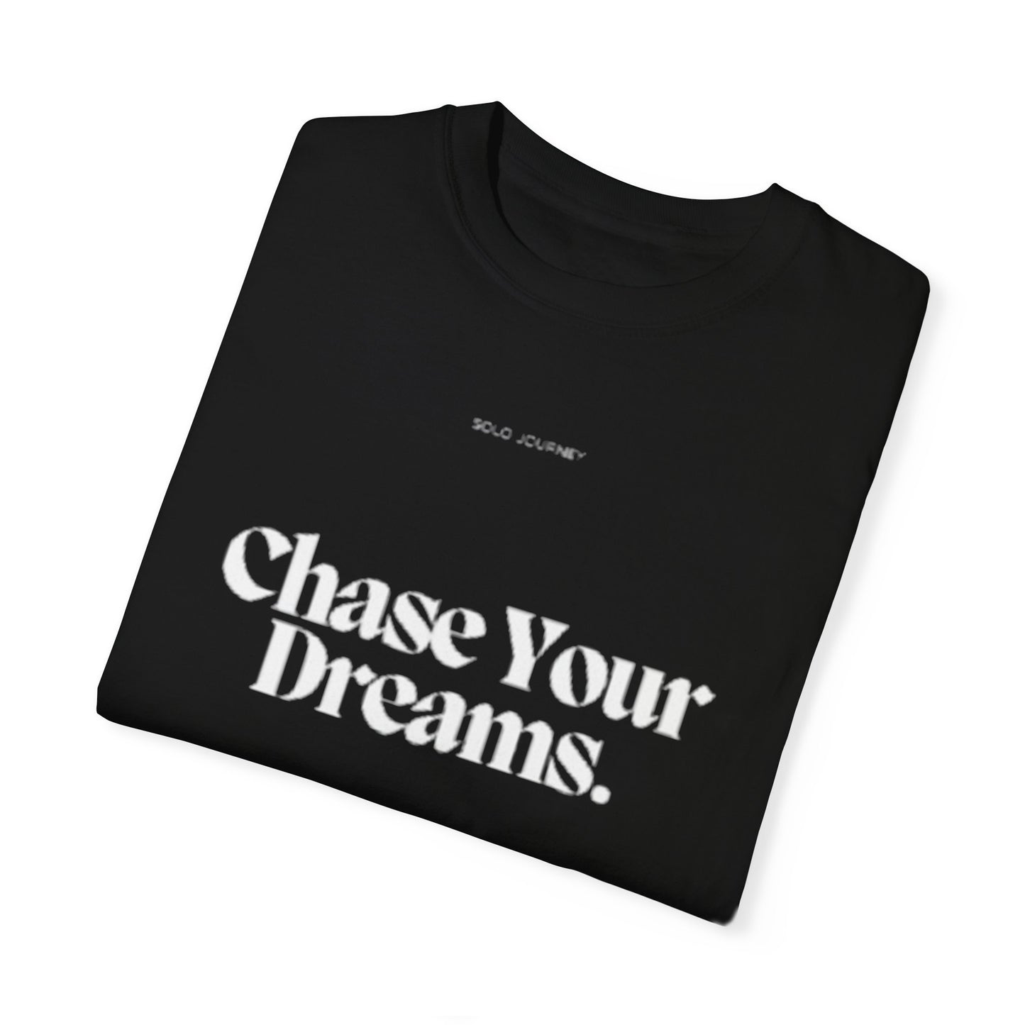 Chase Your Dreams Vintage Aesthetic Pullover displayed on a model, showcasing the eco-friendly oversized boho t-shirt in a light and airy setting.