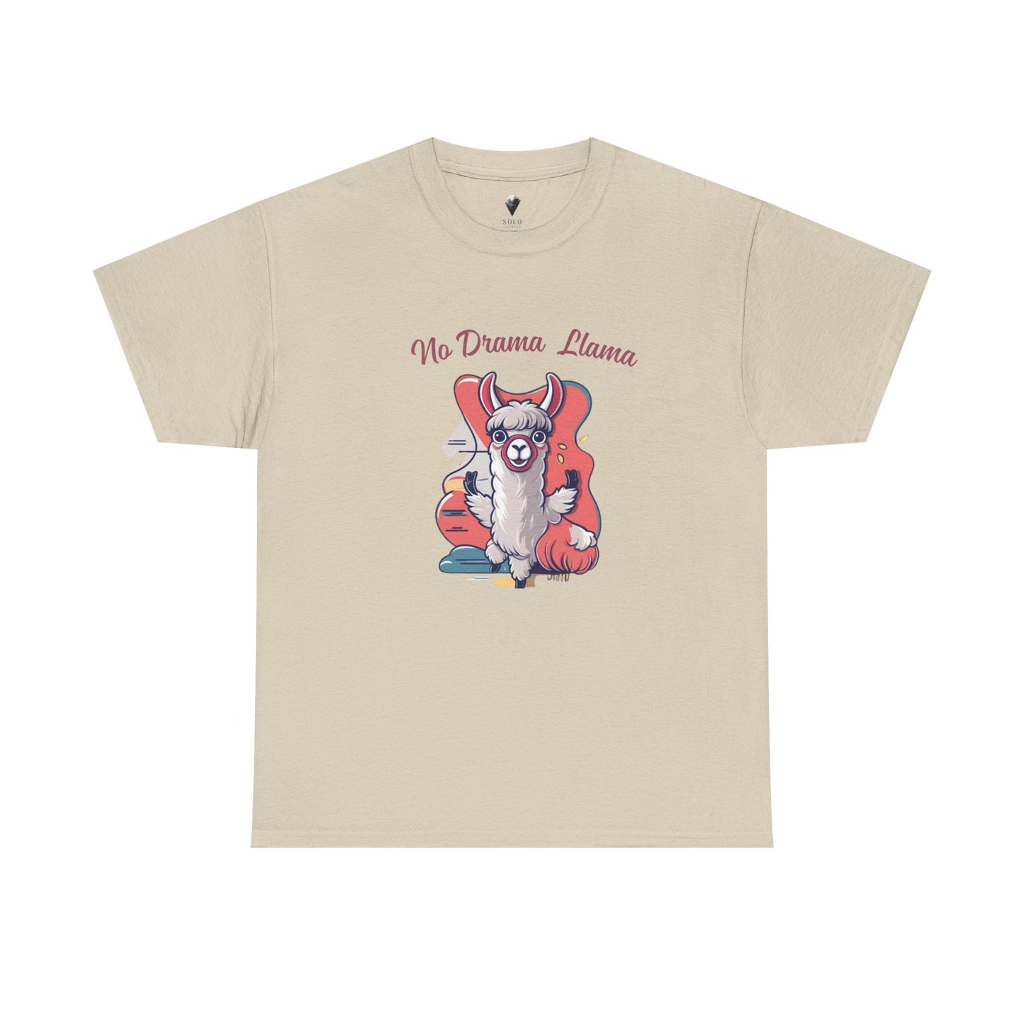 No Drama Llama Unisex Heavy Cotton Tee - Fun Graphic Tee for Casual Wear