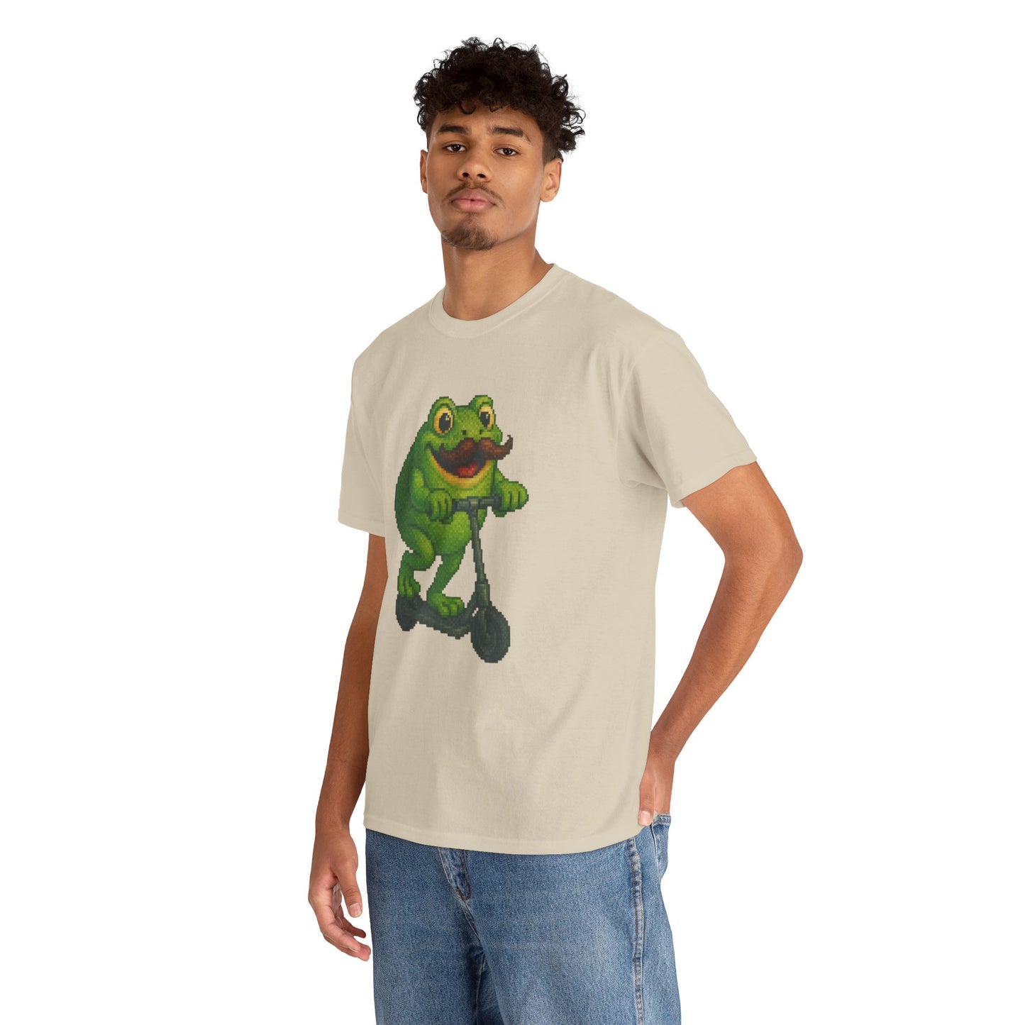 Fun Frog Scooter Tee - Unisex Heavy Cotton T-Shirt, Cute Animal Shirt, Gift for Kids & Teens, Funny Graphic Tee, Summer Wear