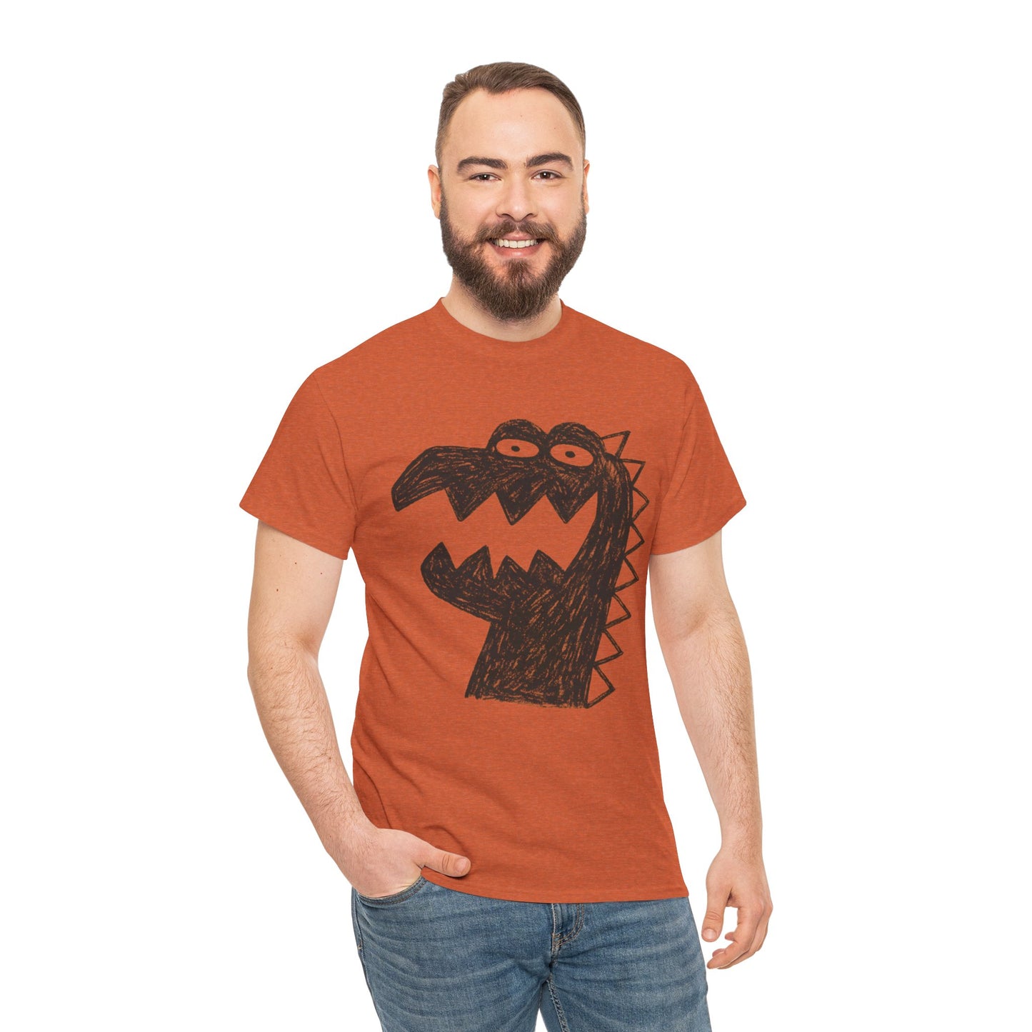 Dinosaur Graphic Tee, Unisex Cotton Shirt, Fun Casual Wear, Cute Monster Top, Gift for Kids and Teens, Birthday Celebration