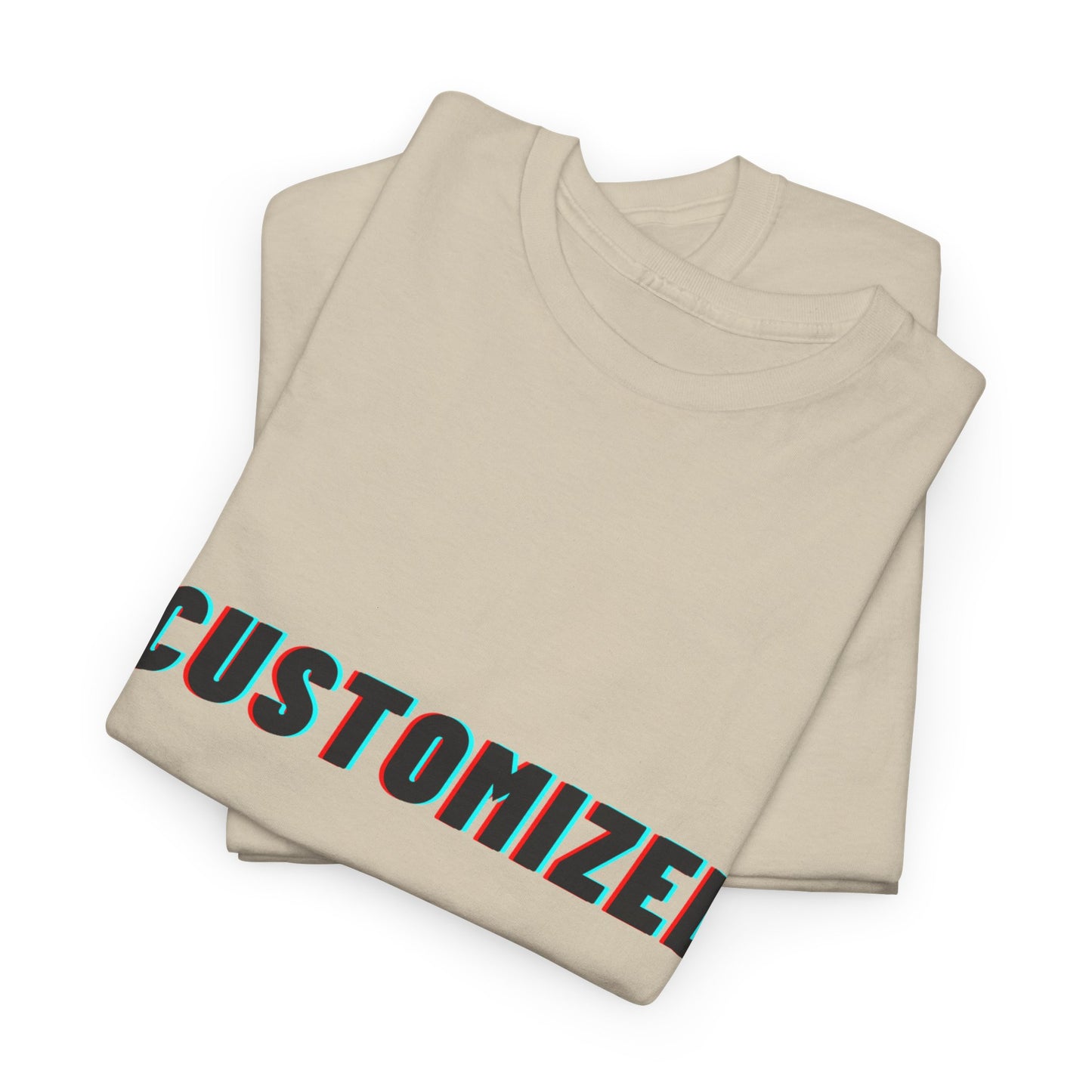 Personalized Unisex Heavy Cotton Tee in eco-friendly fabric, showcasing comfort and custom graphic wear.