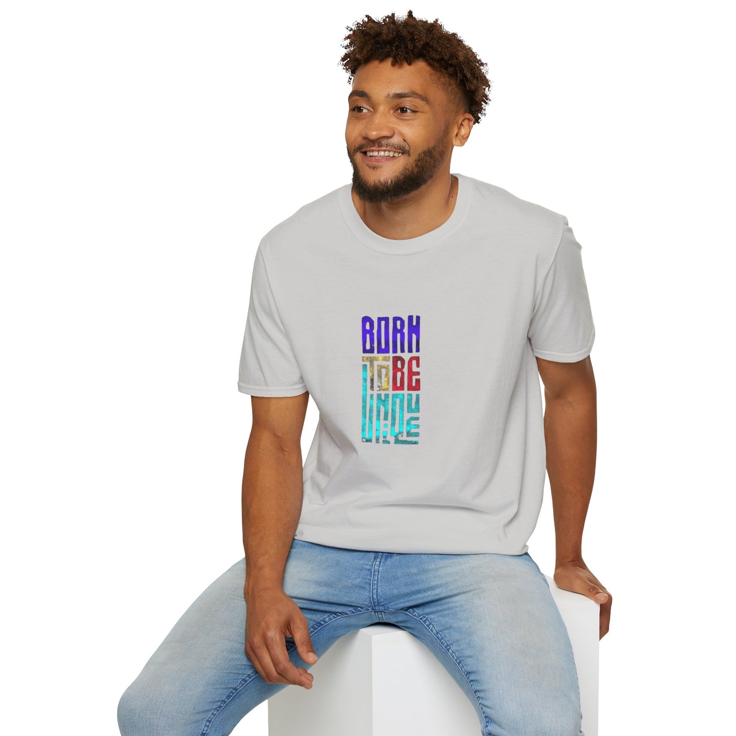 Born to Be Unique - Unisex Softstyle T-Shirt - Colorful Inspirational Tee