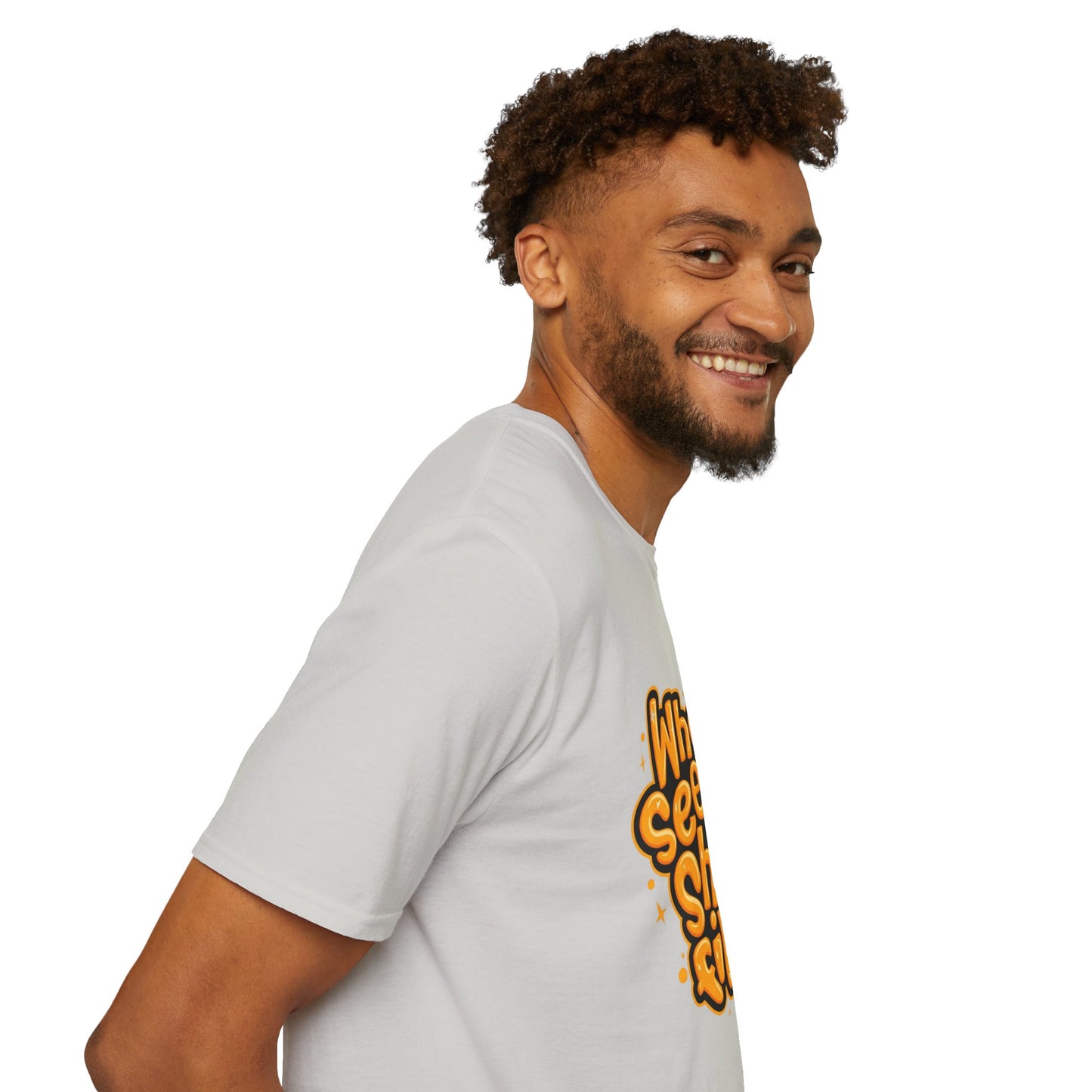 Model wearing the Unisex Organic Cotton Softstyle T-Shirt in a relaxed fit, perfect for casual outings or workout sessions.