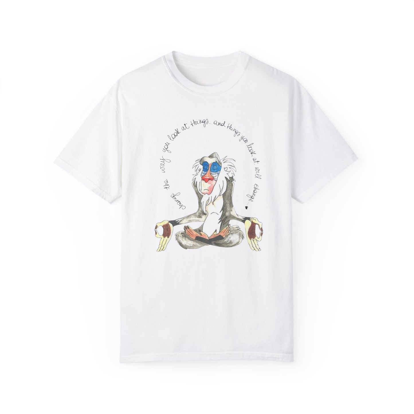 Close-up of the unique graphic design on the Monkey Legend Graphic Art Oversized Boho Pullover Tee.