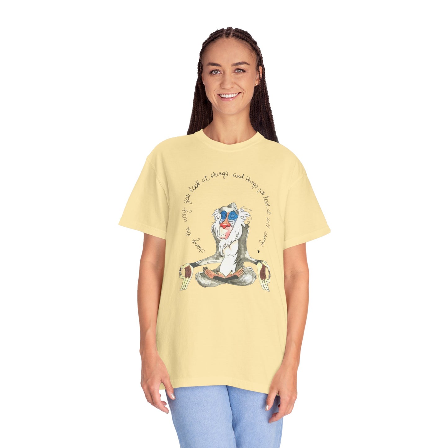 Versatile Monkey Legend Graphic Art Oversized Boho Pullover Tee, perfect for layering or casual outings, crafted from organic cotton.
