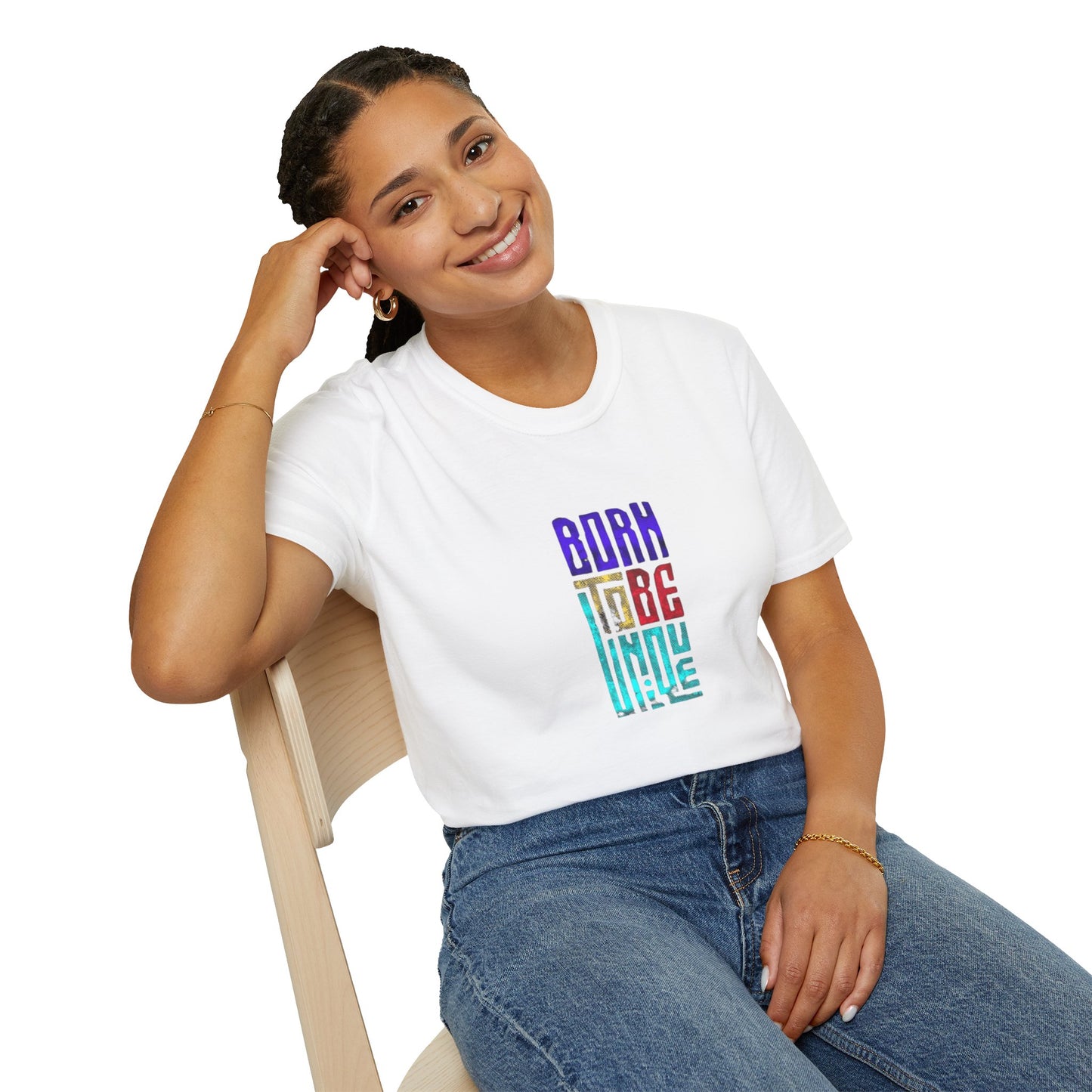 Born to Be Unique - Unisex Softstyle T-Shirt - Colorful Inspirational Tee