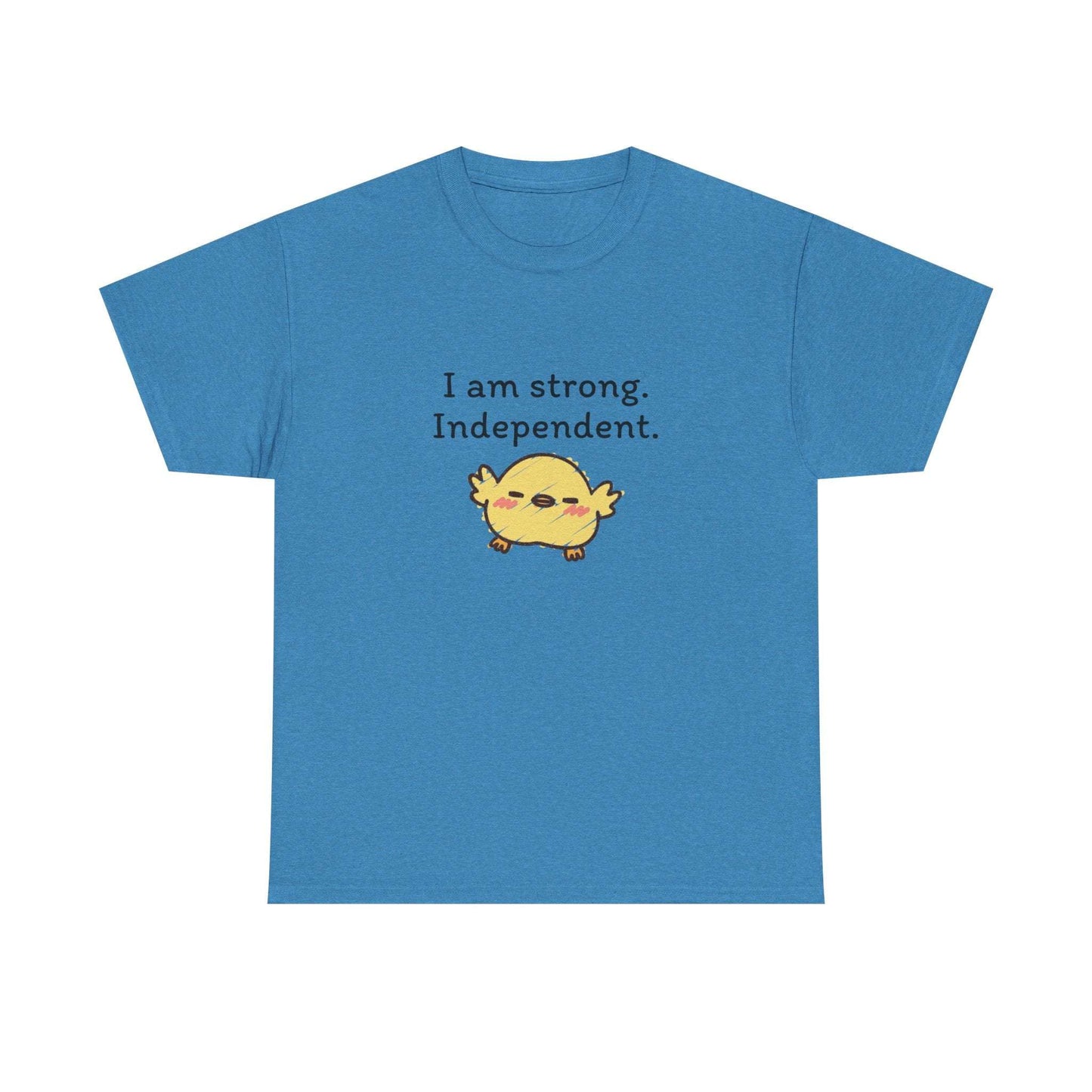 Empowering Chick Graphic Unisex Heavy Cotton Tee - "I am strong. Independent."