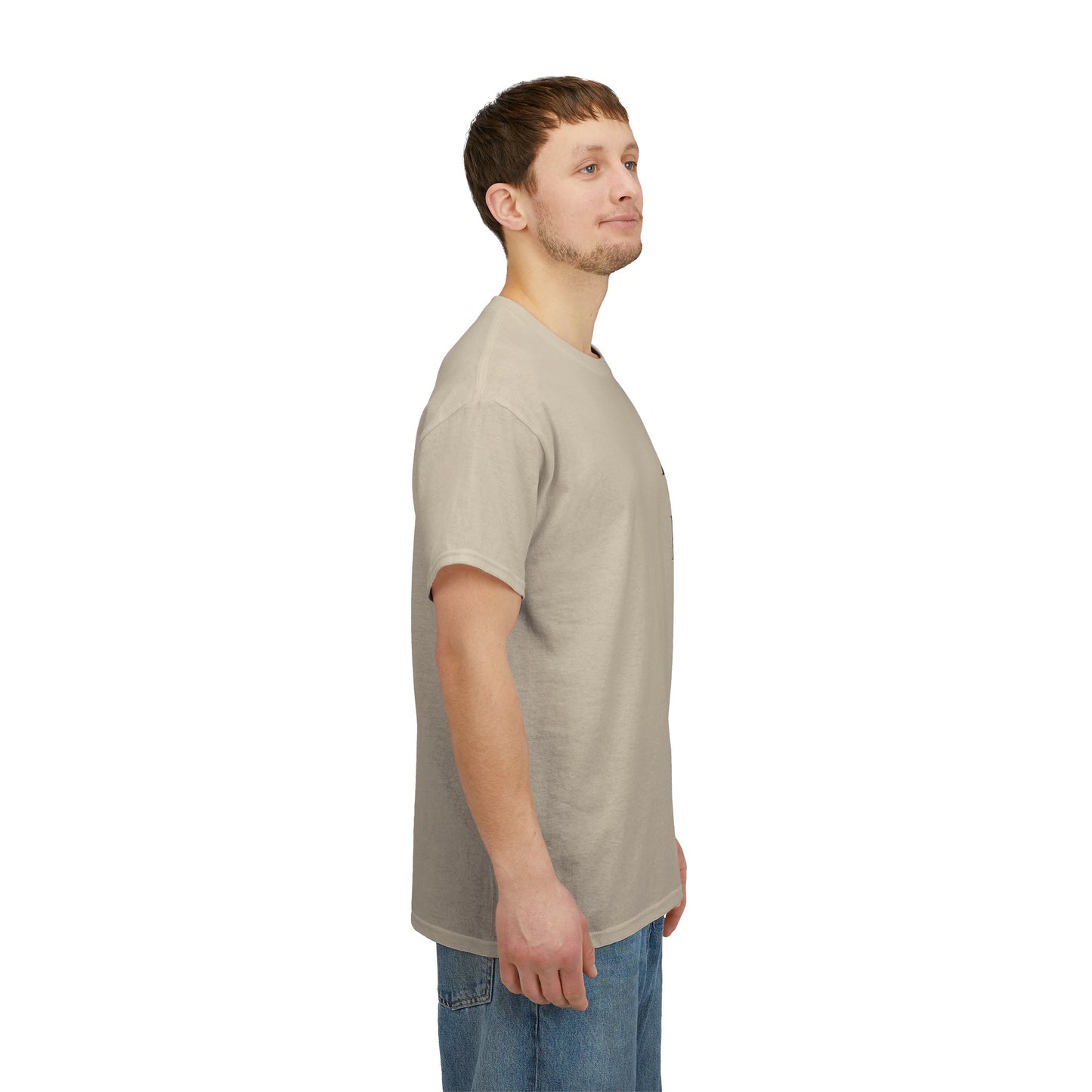 Close-up of Flawless? Bien Sûr - Unisex Eco-Friendly Heavy Cotton Tee, emphasizing the soft texture of the 100% organic cotton fabric.