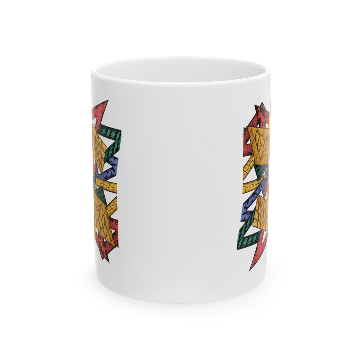 Colorful Geometric Ceramic Mug - Perfect for Coffee Lovers and Gifting by @almatar.art