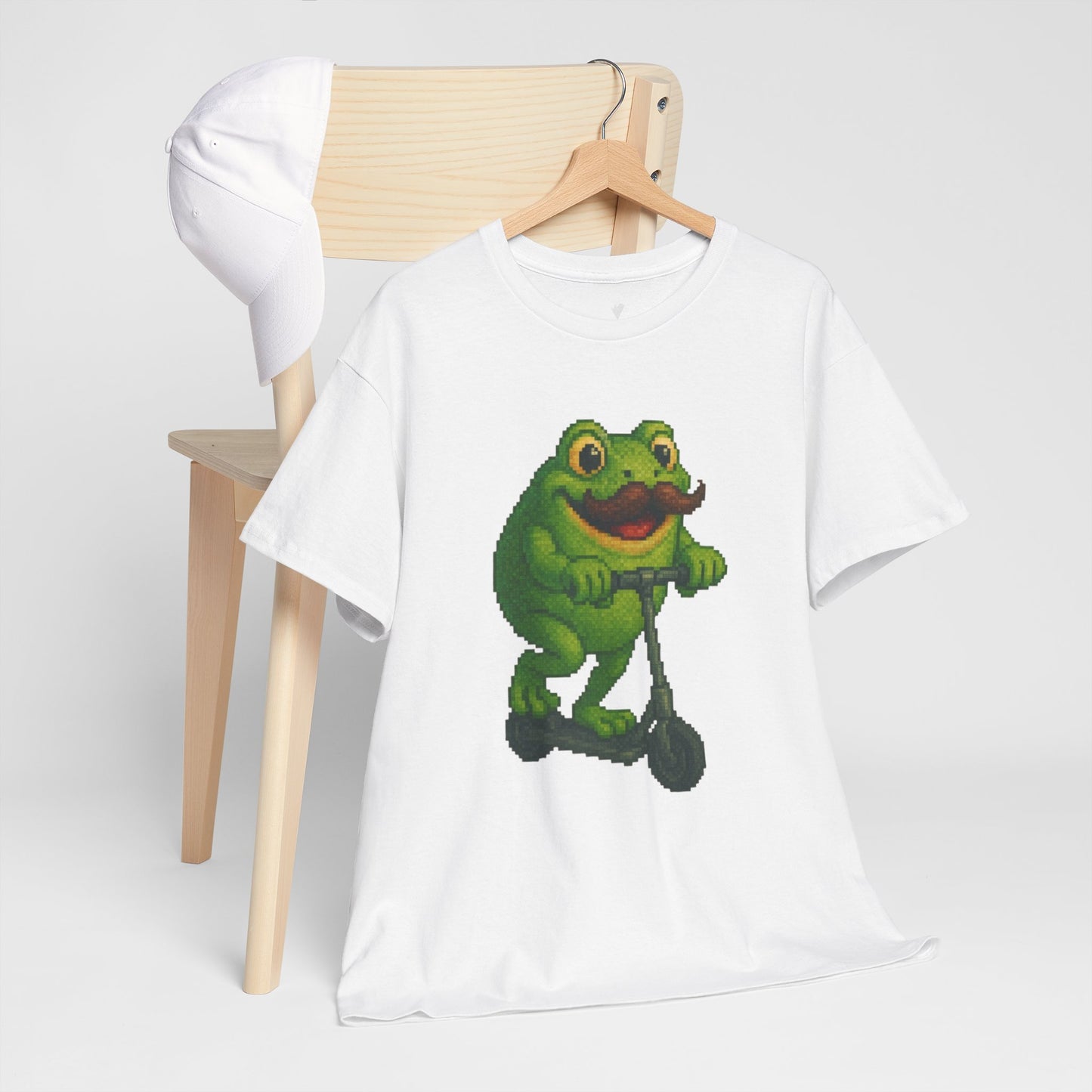 Fun Frog Scooter Tee - Unisex Heavy Cotton T-Shirt, Cute Animal Shirt, Gift for Kids & Teens, Funny Graphic Tee, Summer Wear