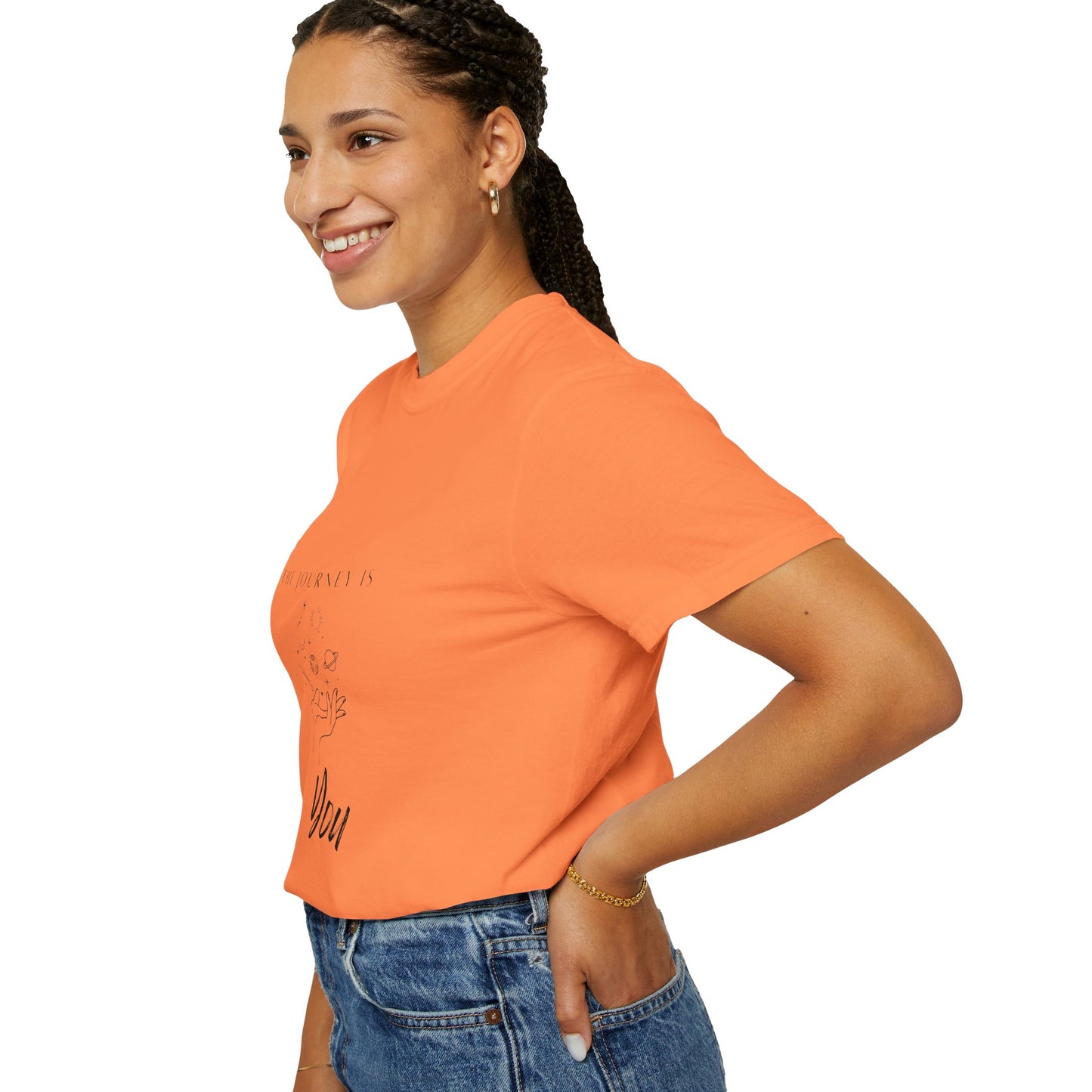 Lifestyle shot of Vintage Aesthetic Oversized Boho T-Shirt Pullover, ideal for casual outings and sustainability lovers.