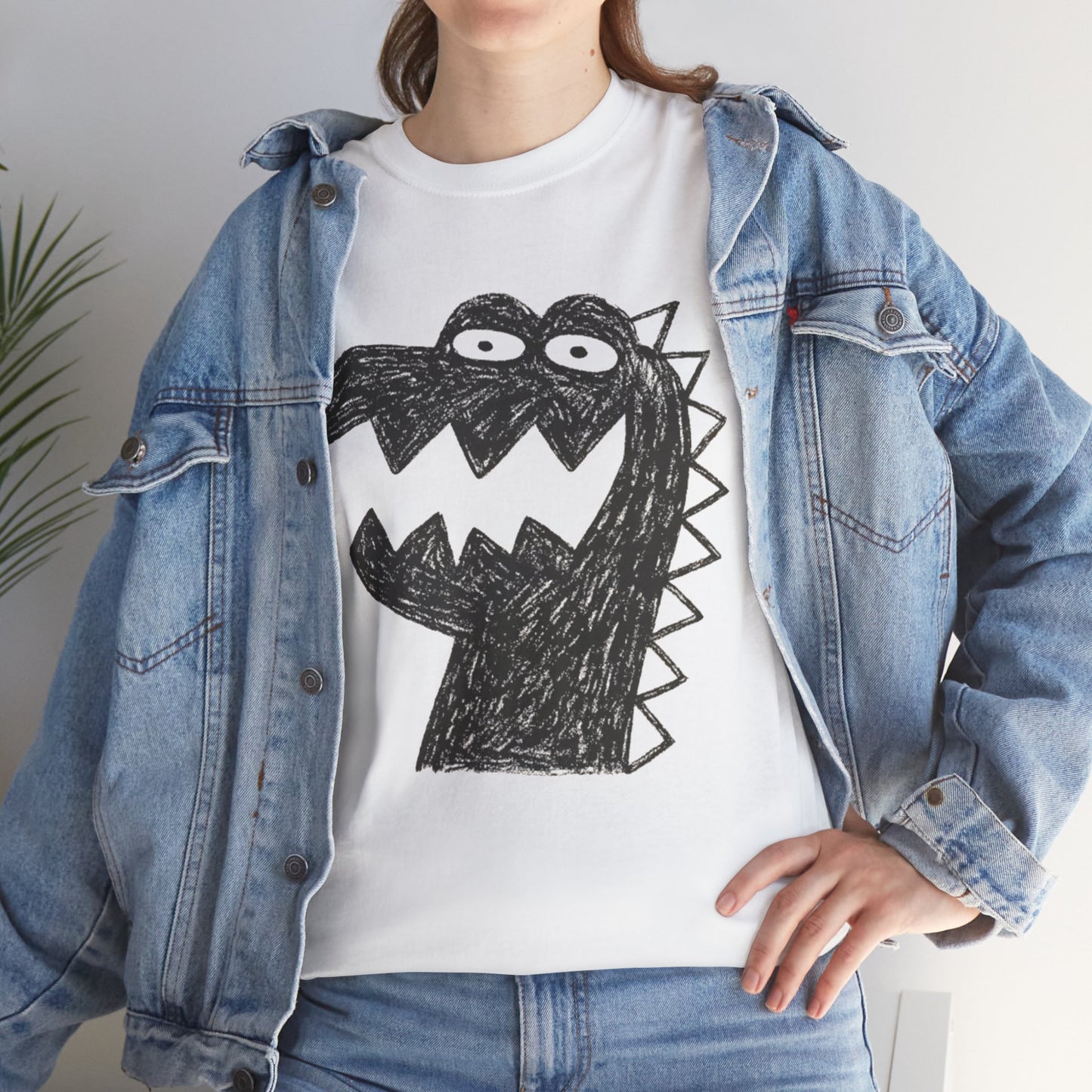 Dinosaur Graphic Tee, Unisex Cotton Shirt, Fun Casual Wear, Cute Monster Top, Gift for Kids and Teens, Birthday Celebration
