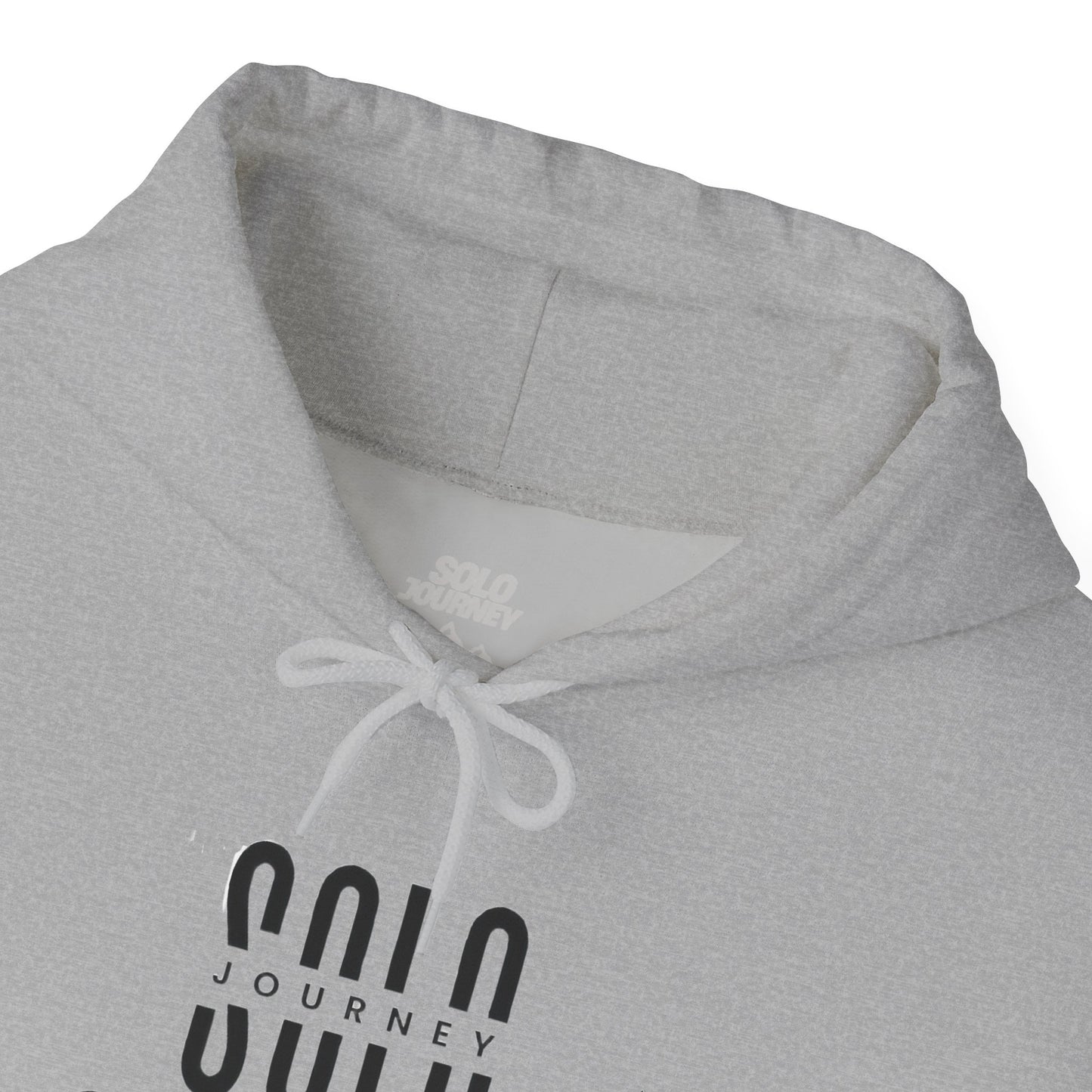Solo Journey Oversized Boho Hoodie showcasing a vintage aesthetic design in sustainable organic cotton.