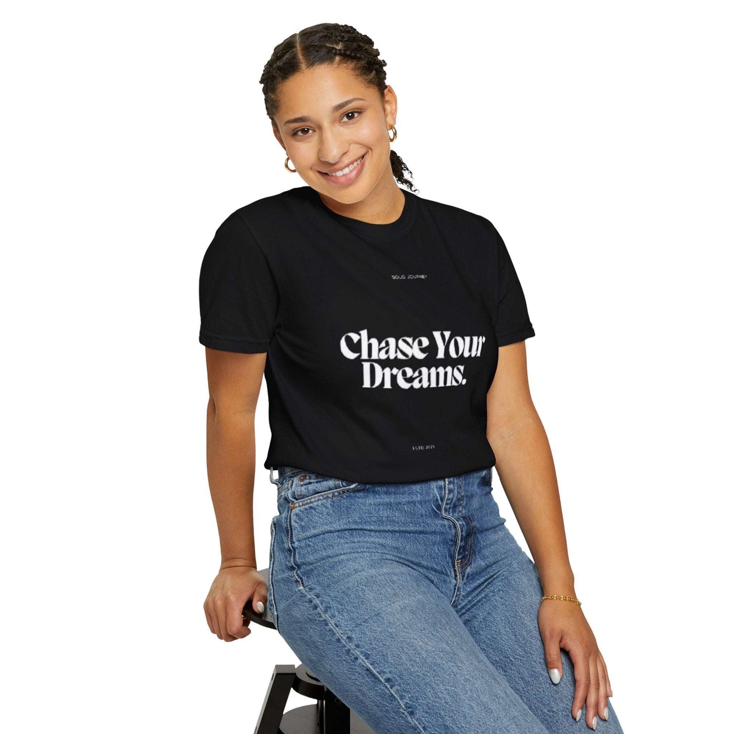 Chase your dreams - Vintage Aesthetic Outfit Pullover, Oversized Boho Our stylish Unisex Softstyle T-Shirt, designed for comfort and versatility. Crafted from high-quality, lightweight ring-spun cotton, this tee feels soft against the Solo JourneyWestern Graphic Shirt